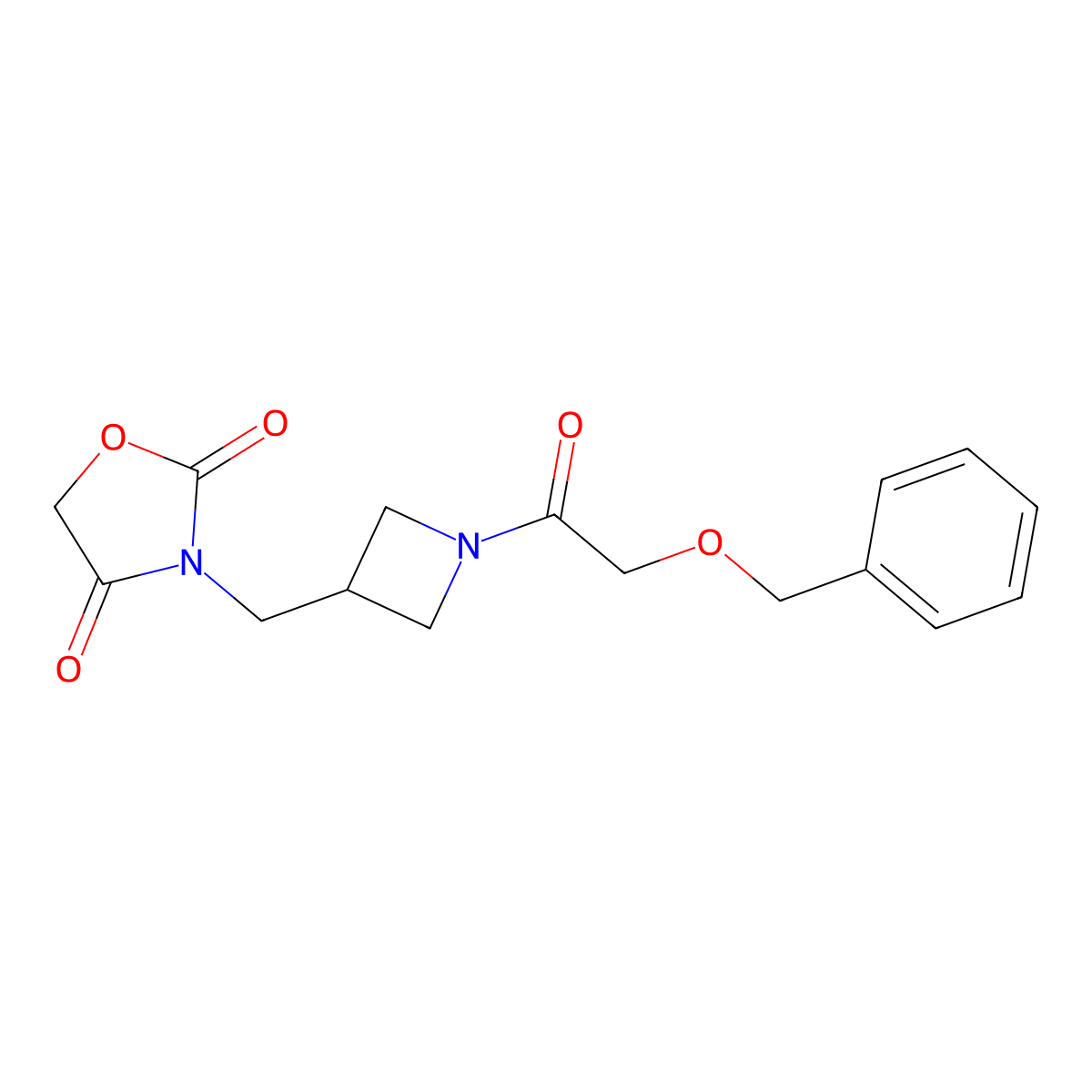 3-((1-(2-(Benzyloxy)acetyl)azetidin-3-yl)methyl)oxazolidine-2,4-dione molecular structure, CAS 2034463-80-2