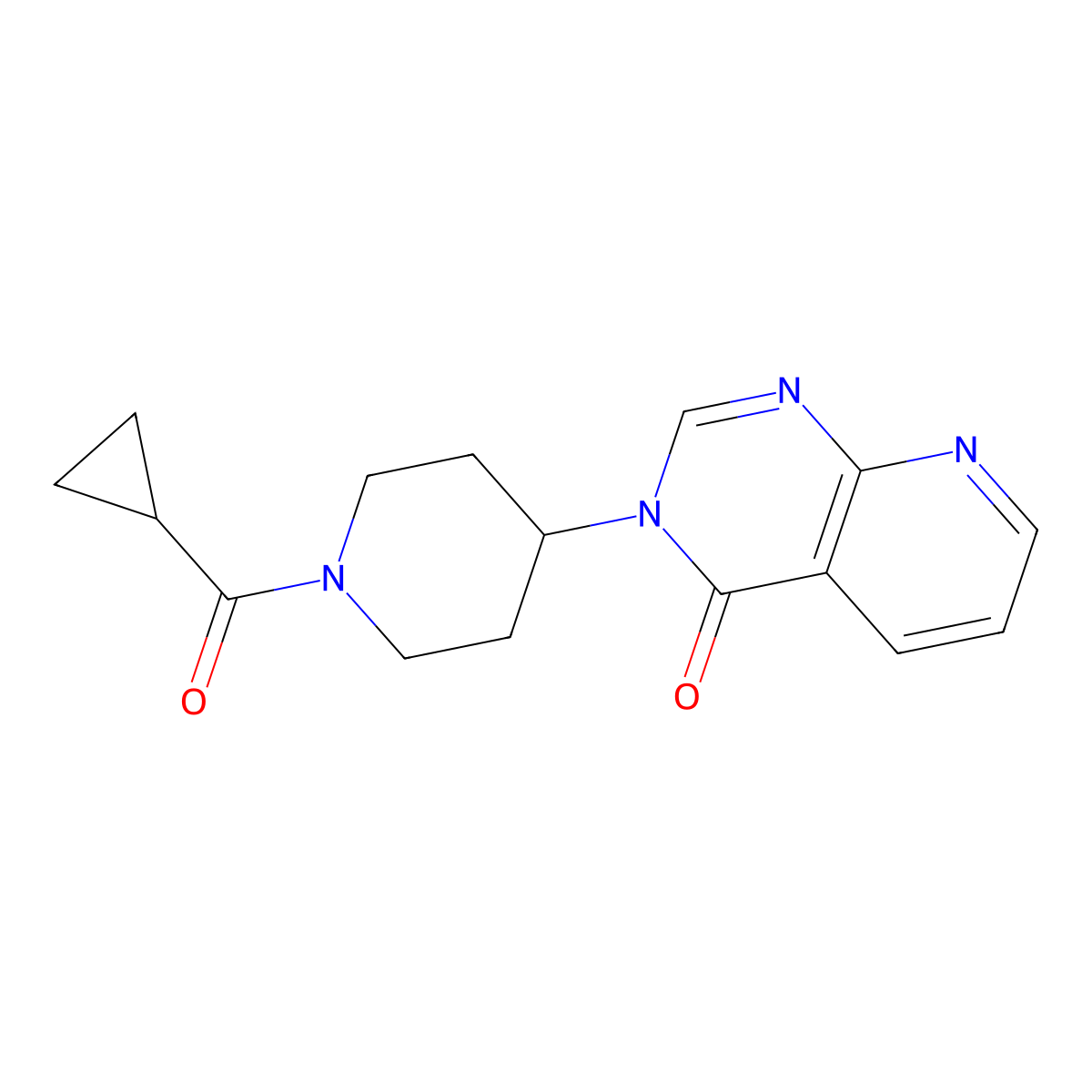 3-(1-(cyclopropanecarbonyl)piperidin-4-yl)pyrido[2,3-d]pyrimidin-4(3H)-one molecular structure, CAS 2034463-83-5