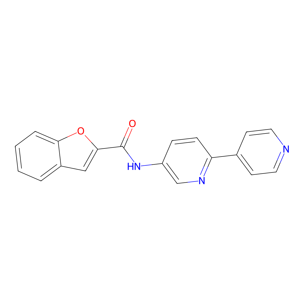 N-{[2,4'-bipyridine]-5-yl}-1-benzofuran-2-carboxamide molecular structure, CAS 2034463-84-6