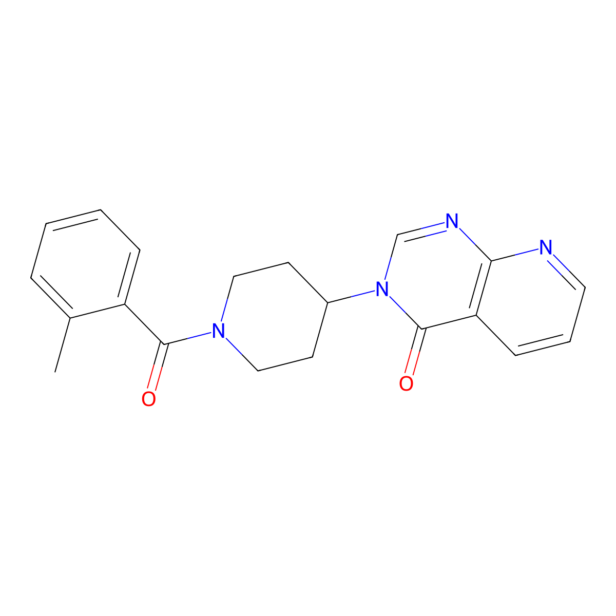3-(1-(2-methylbenzoyl)piperidin-4-yl)pyrido[2,3-d]pyrimidin-4(3H)-one molecular structure, CAS 2034463-89-1
