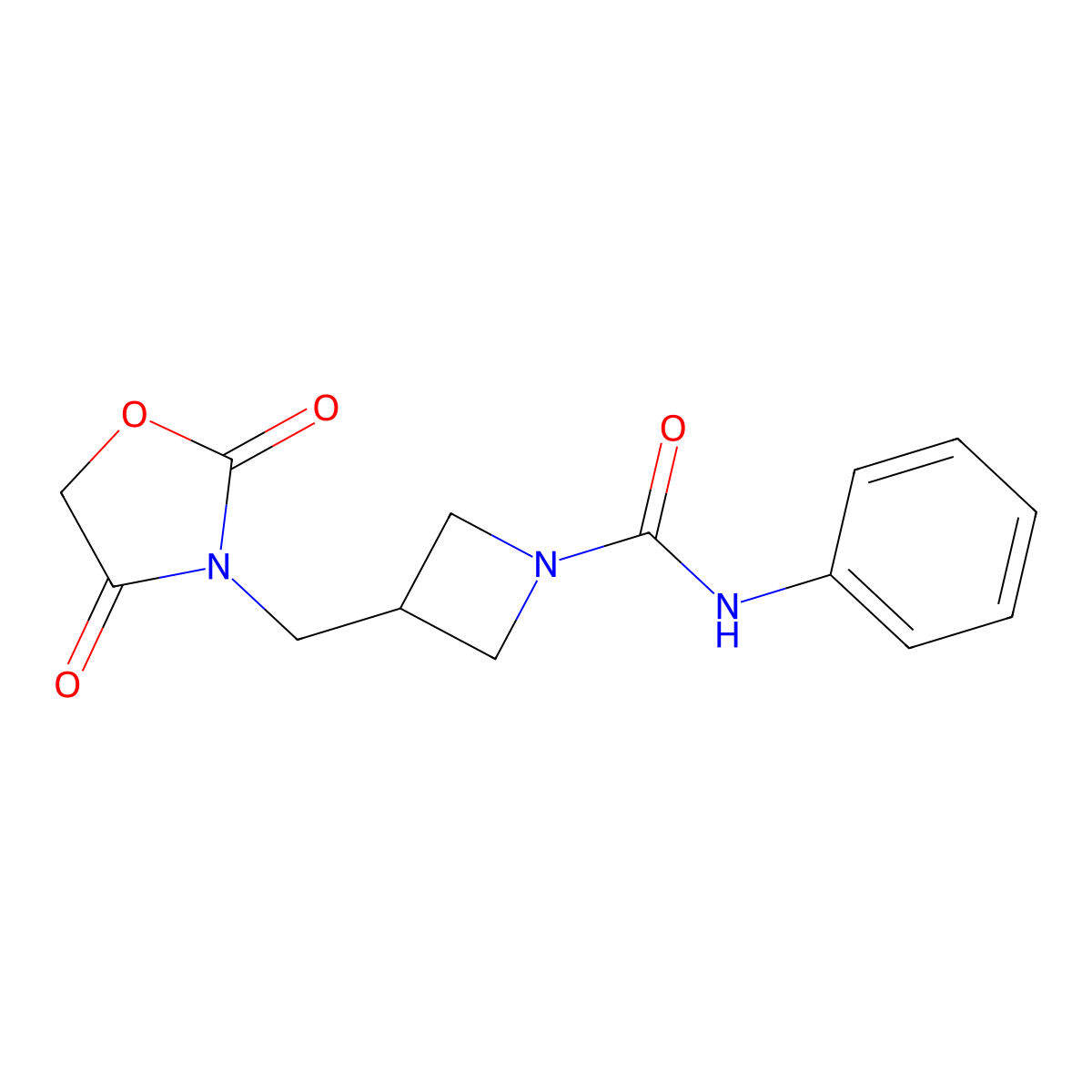 3-((2,4-dioxooxazolidin-3-yl)methyl)-N-phenylazetidine-1-carboxamide molecular structure, CAS 2034463-90-4