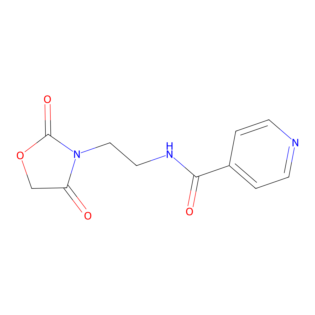 N-(2-(2,4-dioxooxazolidin-3-yl)ethyl)isonicotinamide molecular structure, CAS 2034464-09-8
