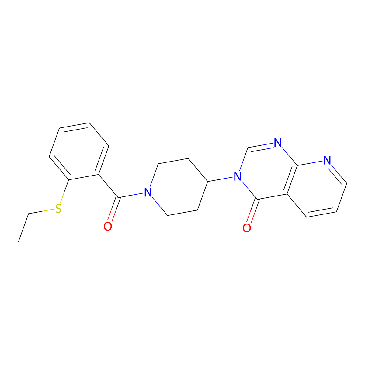 3-(1-(2-(ethylthio)benzoyl)piperidin-4-yl)pyrido[2,3-d]pyrimidin-4(3H)-one molecular structure, CAS 2034464-13-4