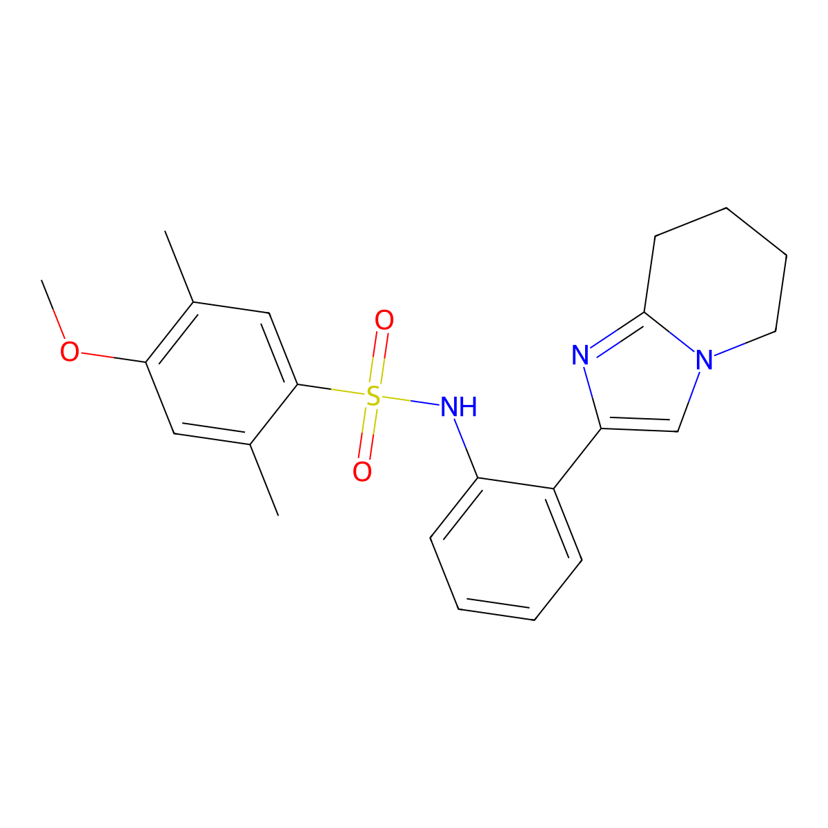 4-methoxy-2,5-dimethyl-N-(2-(5,6,7,8-tetrahydroimidazo[1,2-a]pyridin-2-yl)phenyl)benzenesulfonamide molecular structure, CAS 2034464-18-9