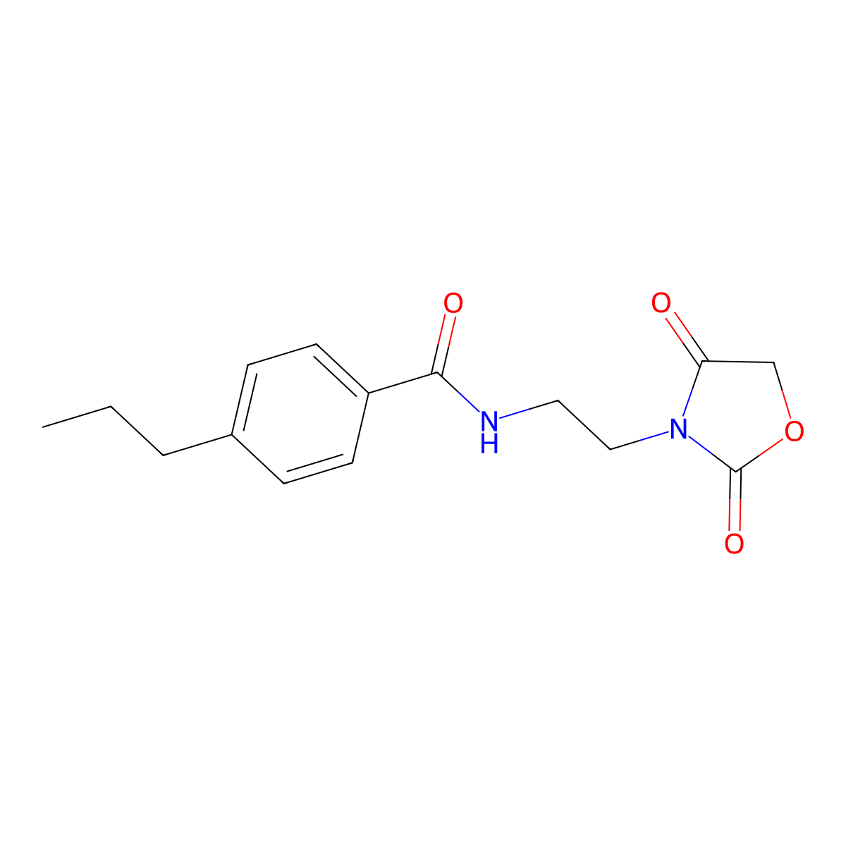 N-(2-(2,4-dioxooxazolidin-3-yl)ethyl)-4-propylbenzamide molecular structure, CAS 2034464-21-4