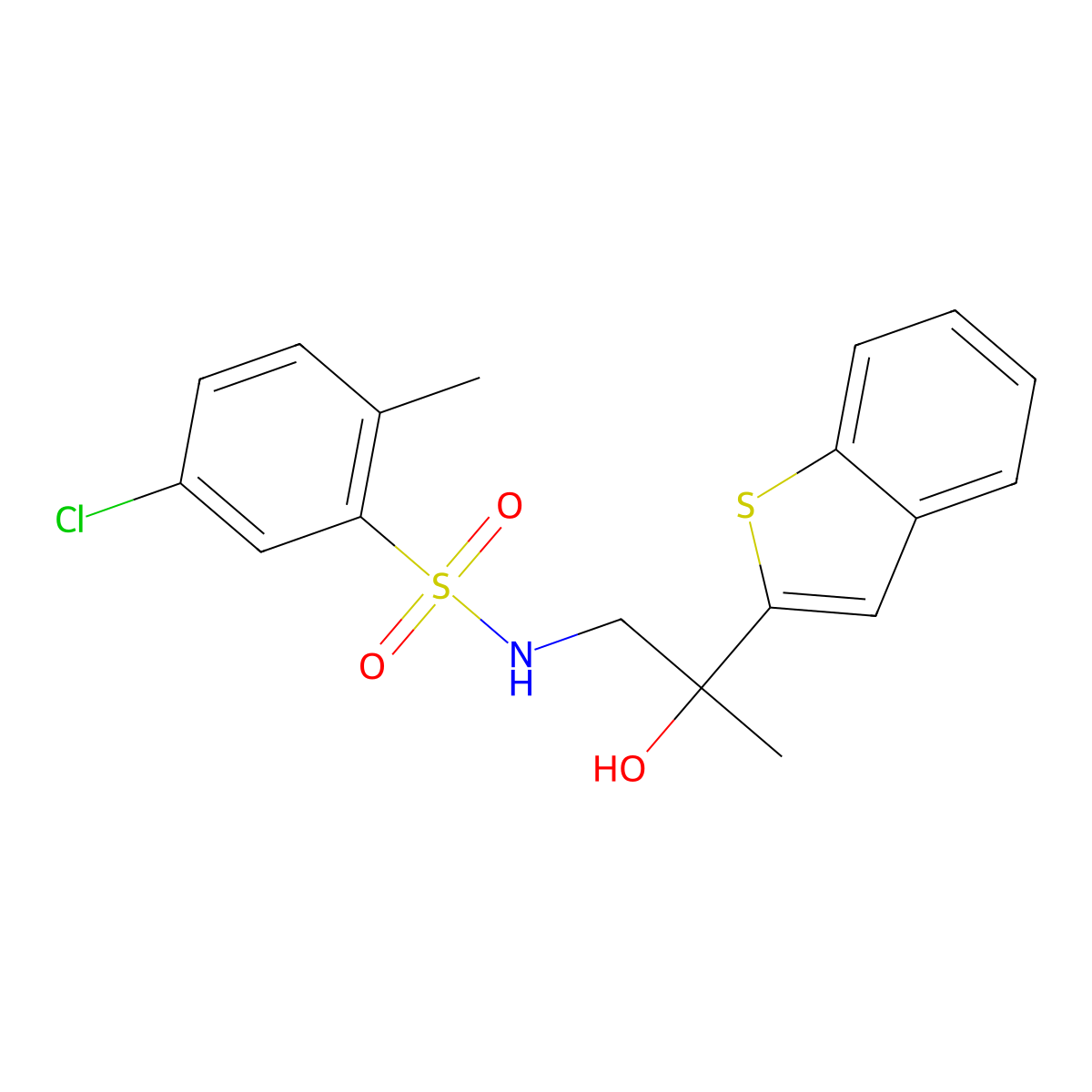 N-(2-(benzo[b]thiophen-2-yl)-2-hydroxypropyl)-5-chloro-2-methylbenzenesulfonamide molecular structure, CAS 2034464-35-0