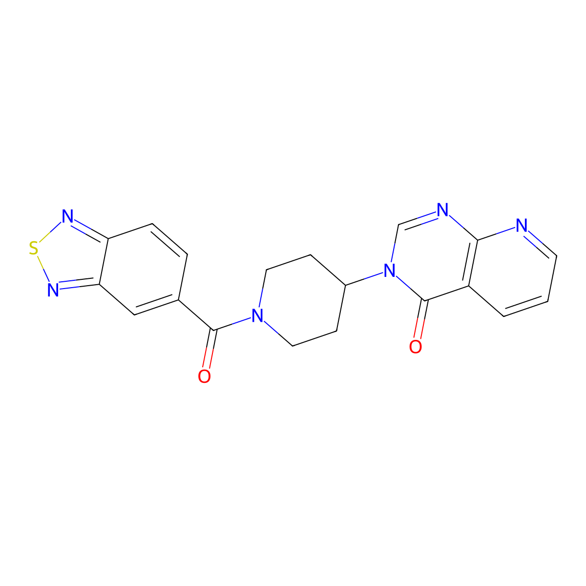 3-(1-(benzo[c][1,2,5]thiadiazole-5-carbonyl)piperidin-4-yl)pyrido[2,3-d]pyrimidin-4(3H)-one molecular structure, CAS 2034464-39-4