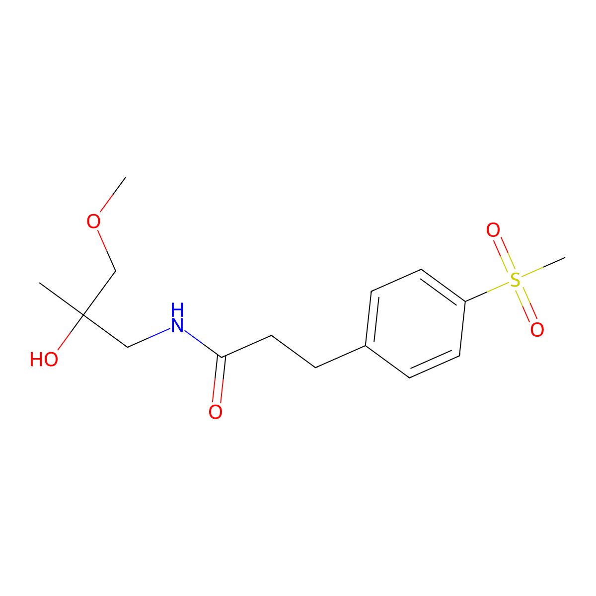 N-(2-hydroxy-3-methoxy-2-methylpropyl)-3-(4-(methylsulfonyl)phenyl)propanamide molecular structure, CAS 2034464-45-2