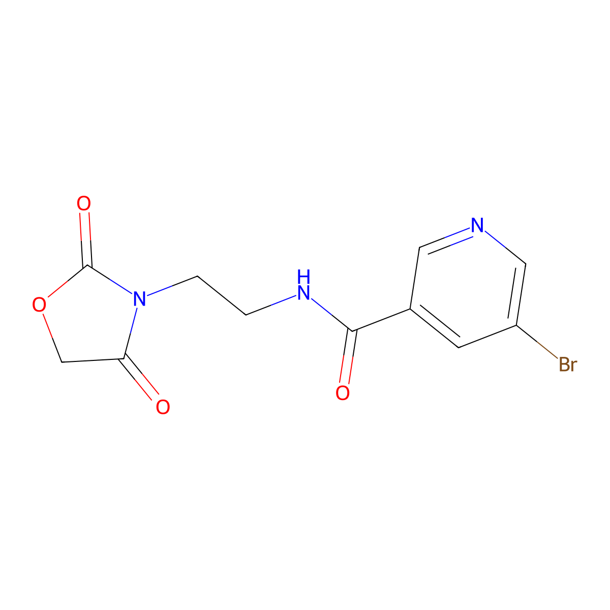 5-bromo-N-(2-(2,4-dioxooxazolidin-3-yl)ethyl)nicotinamide molecular structure, CAS 2034464-48-5