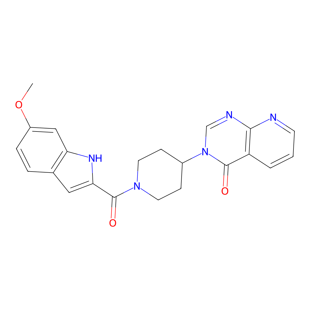 3-(1-(6-methoxy-1H-indole-2-carbonyl)piperidin-4-yl)pyrido[2,3-d]pyrimidin-4(3H)-one molecular structure, CAS 2034464-49-6