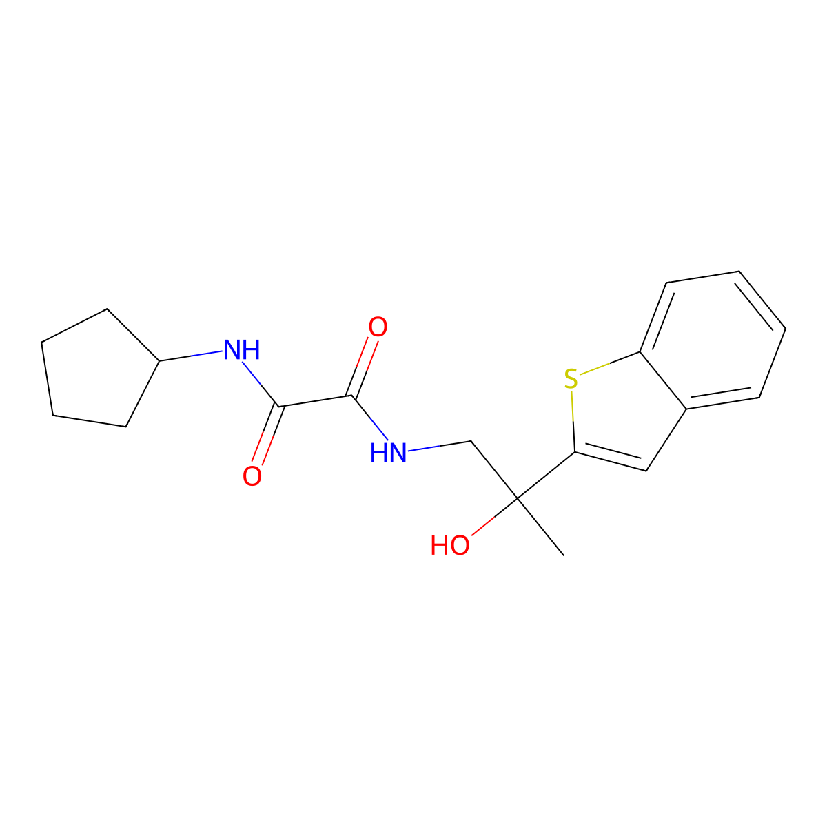 N1-(2-(benzo[b]thiophen-2-yl)-2-hydroxypropyl)-N2-cyclopentyloxalamide molecular structure, CAS 2034464-53-2