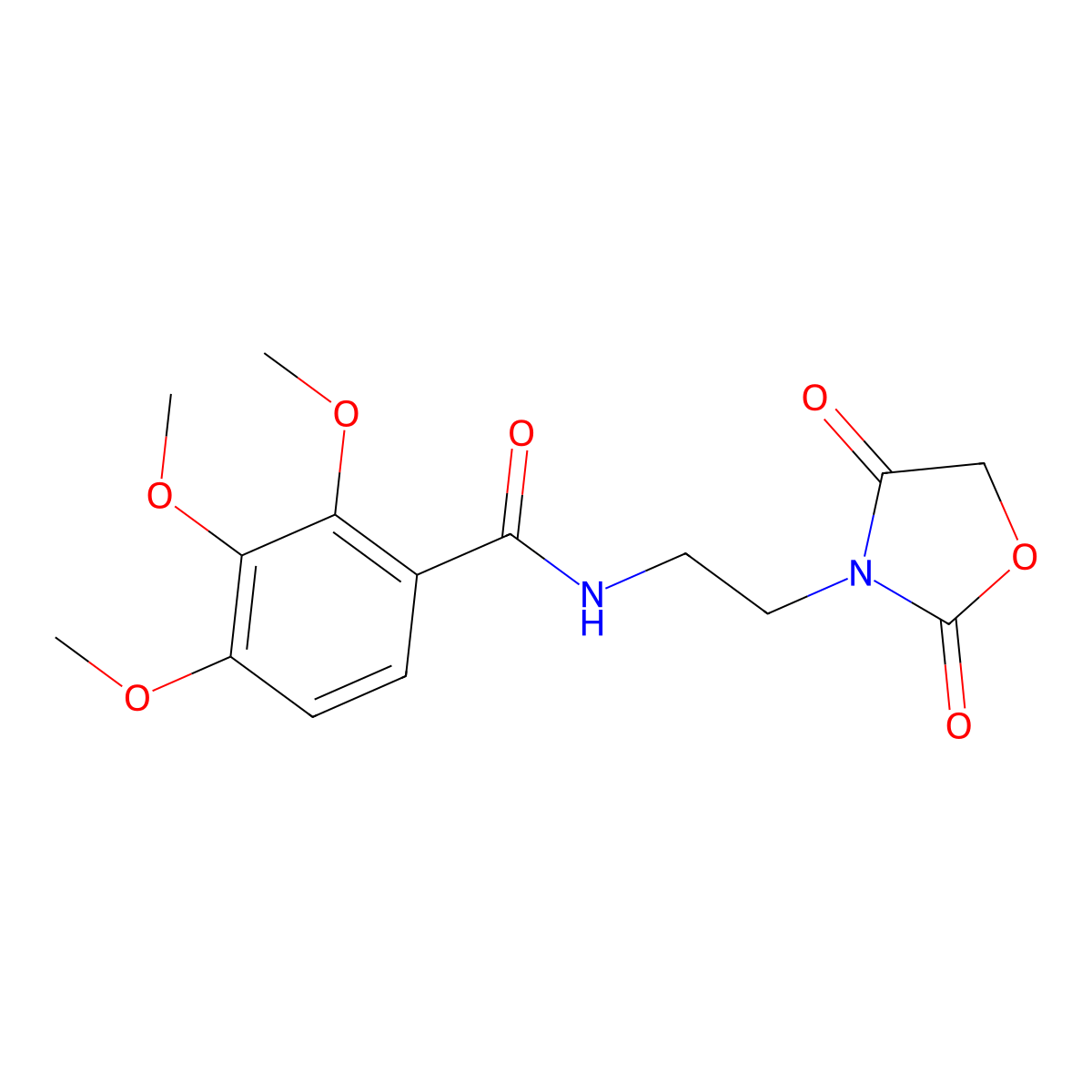 N-(2-(2,4-dioxooxazolidin-3-yl)ethyl)-2,3,4-trimethoxybenzamide molecular structure, CAS 2034464-58-7