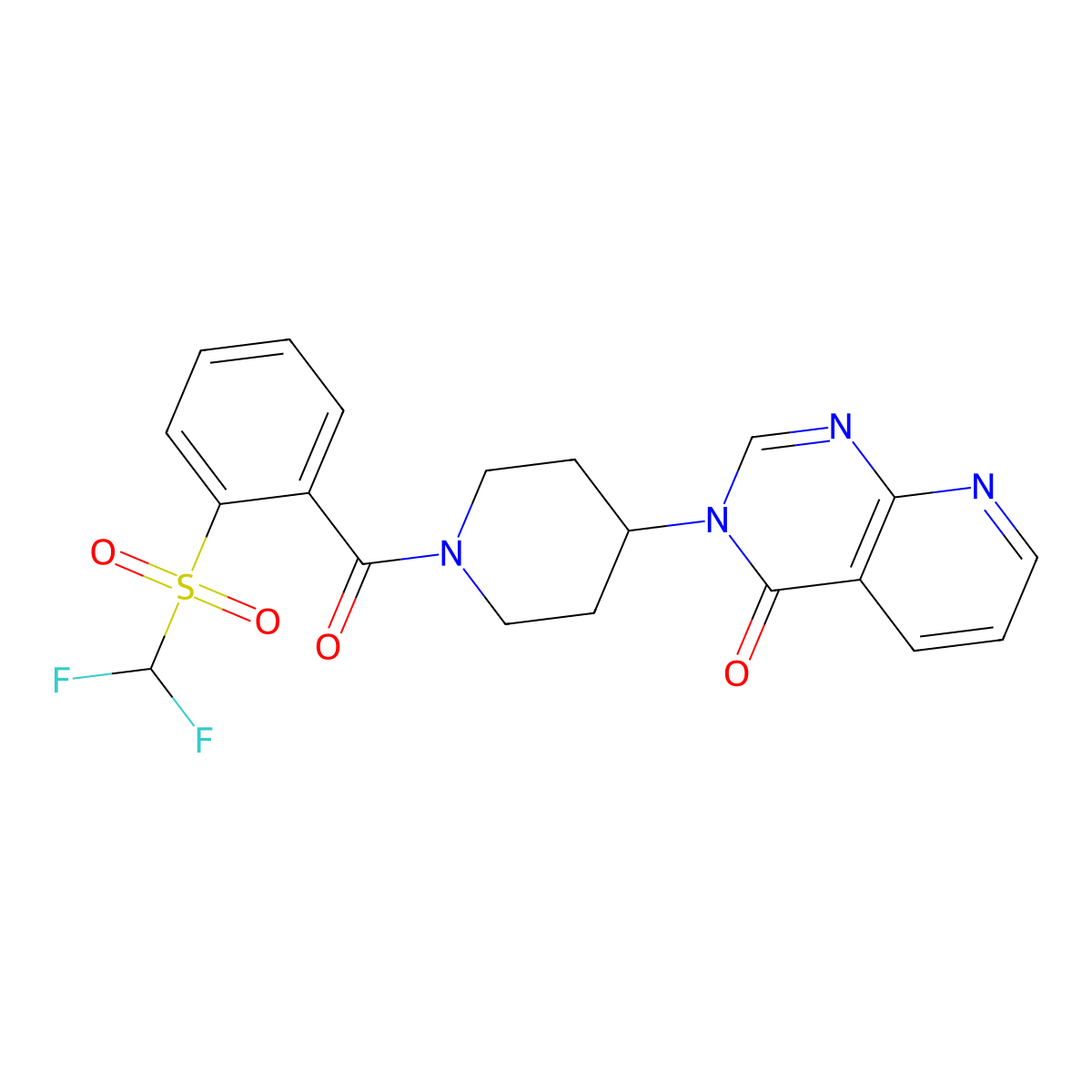 3-(1-(2-((difluoromethyl)sulfonyl)benzoyl)piperidin-4-yl)pyrido[2,3-d]pyrimidin-4(3H)-one molecular structure, CAS 2034464-61-2