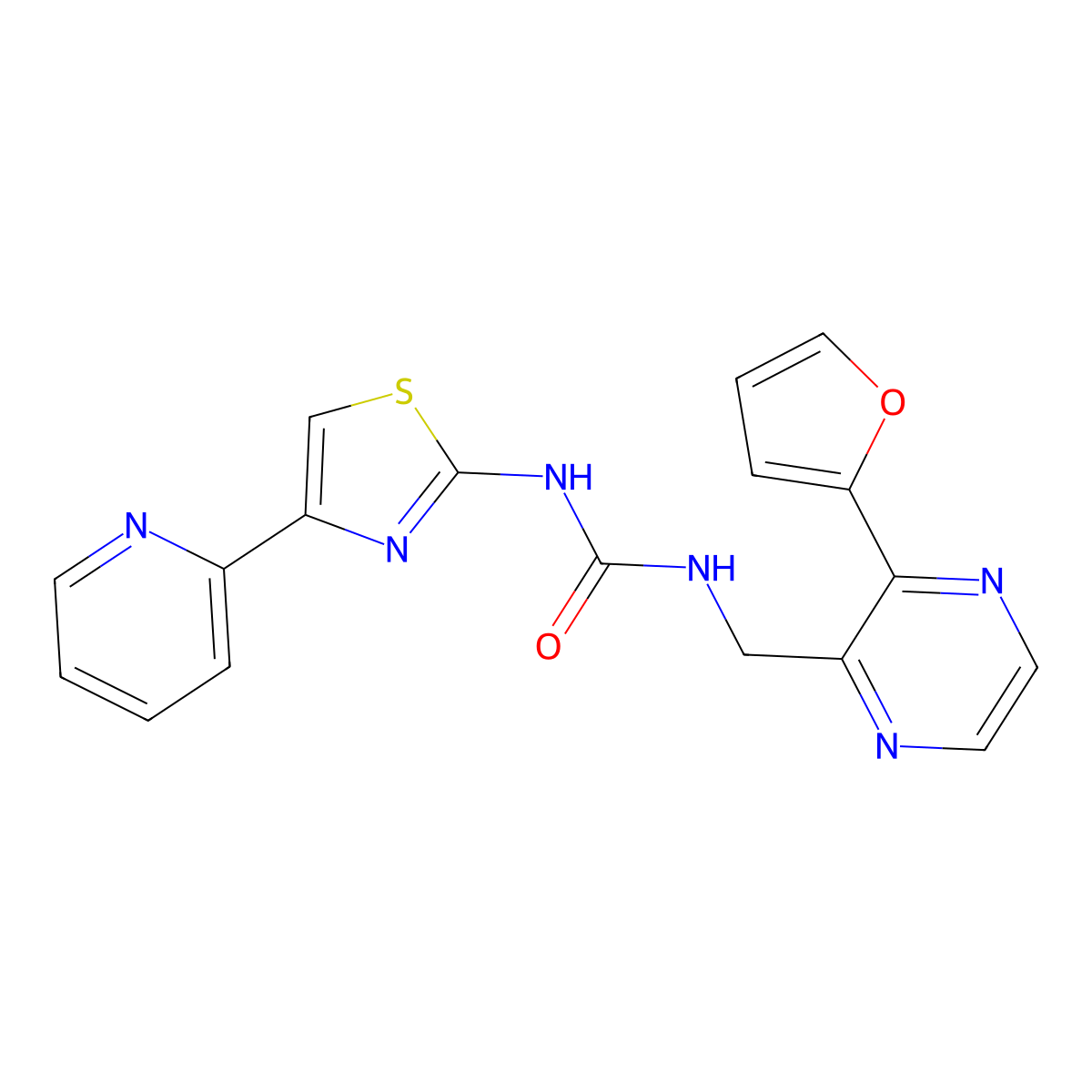 1-((3-(Furan-2-yl)pyrazin-2-yl)methyl)-3-(4-(pyridin-2-yl)thiazol-2-yl)urea molecular structure, CAS 2034464-63-4
