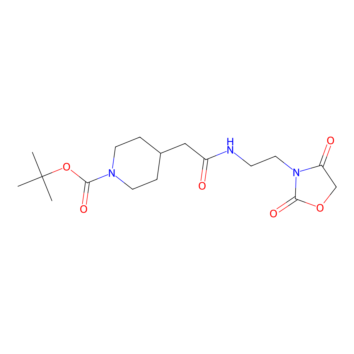 Tert-butyl 4-(2-((2-(2,4-dioxooxazolidin-3-yl)ethyl)amino)-2-oxoethyl)piperidine-1-carboxylate molecular structure, CAS 2034464-84-9
