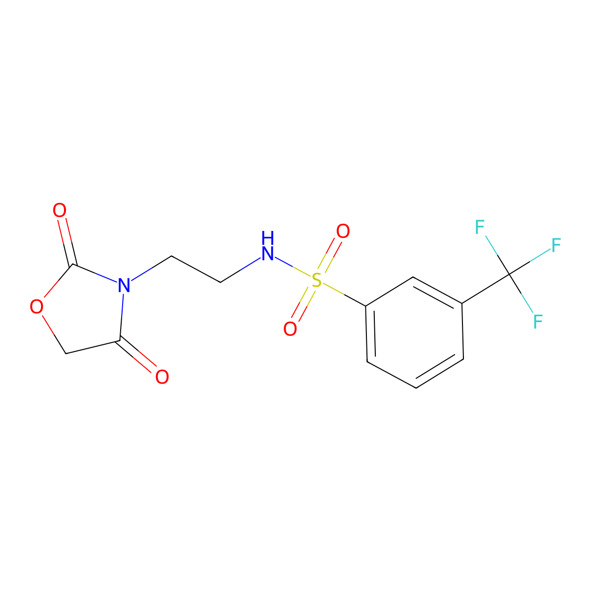 N-(2-(2,4-dioxooxazolidin-3-yl)ethyl)-3-(trifluoromethyl)benzenesulfonamide molecular structure, CAS 2034465-04-6