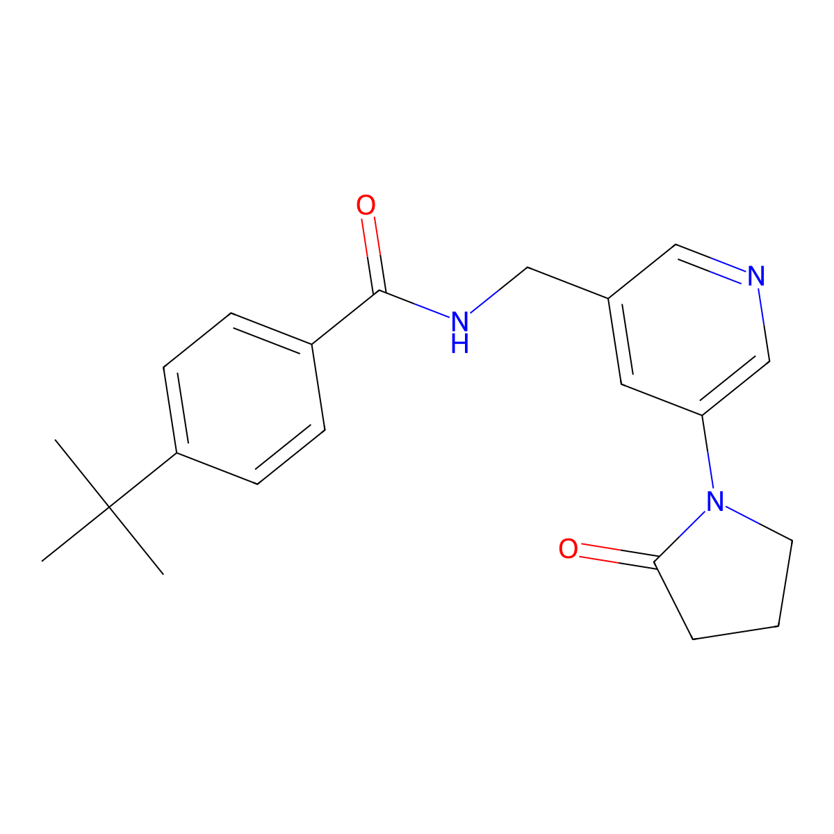 4-(tert-butyl)-N-((5-(2-oxopyrrolidin-1-yl)pyridin-3-yl)methyl)benzamide molecular structure, CAS 2034465-05-7