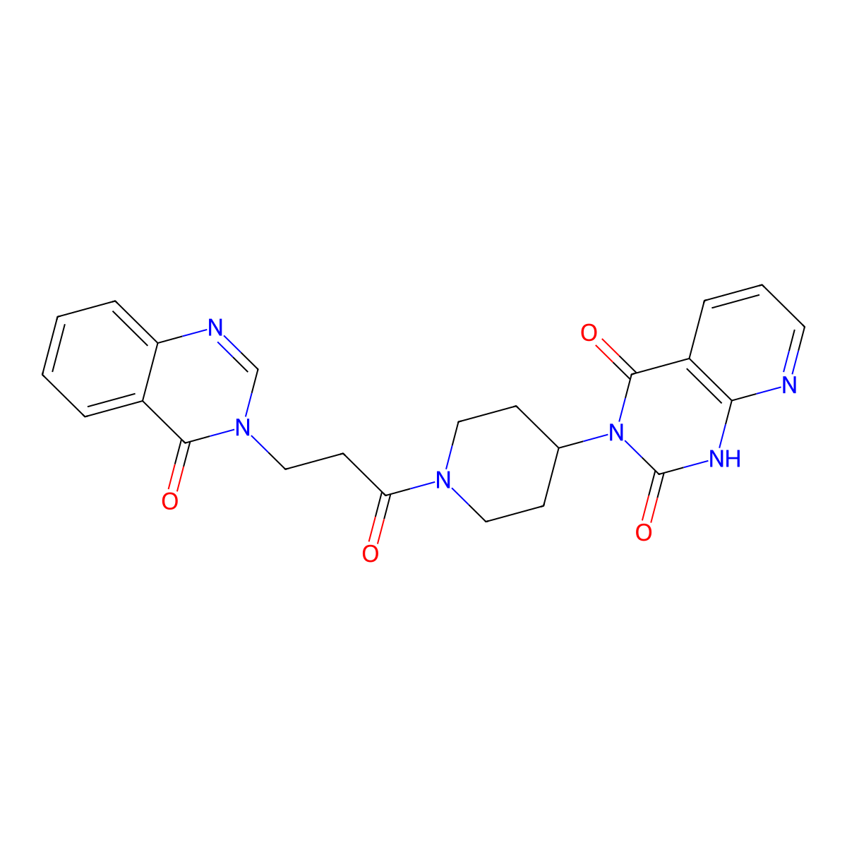 3-(1-(3-(4-oxoquinazolin-3(4H)-yl)propanoyl)piperidin-4-yl)pyrido[2,3-d]pyrimidine-2,4(1H,3H)-dione molecular structure, CAS 2034465-09-1