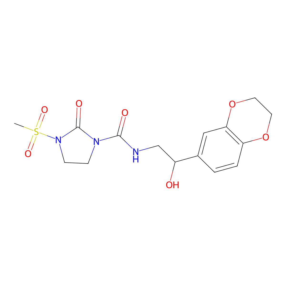 N-(2-(2,3-dihydrobenzo[b][1,4]dioxin-6-yl)-2-hydroxyethyl)-3-(methylsulfonyl)-2-oxoimidazolidine-1-carboxamide molecular structure, CAS 2034465-17-1