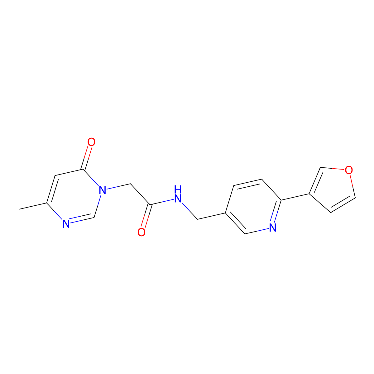 N-((6-(furan-3-yl)pyridin-3-yl)methyl)-2-(4-methyl-6-oxopyrimidin-1(6H)-yl)acetamide molecular structure, CAS 2034465-22-8