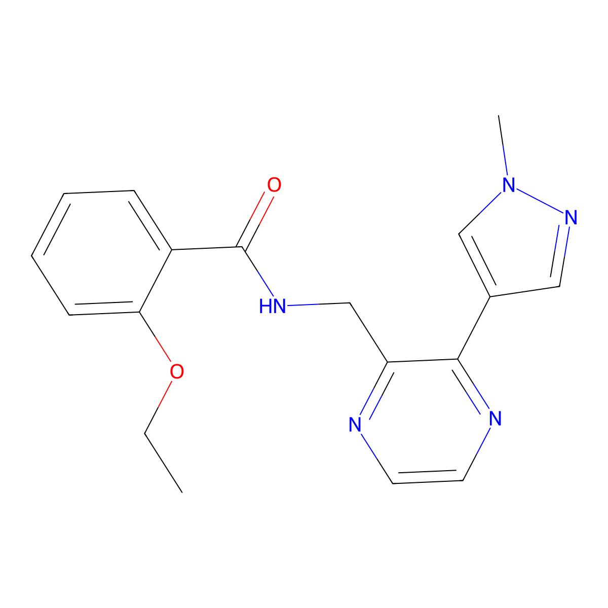 2-ethoxy-N-{[3-(1-methyl-1H-pyrazol-4-yl)pyrazin-2-yl]methyl}benzamide molecular structure, CAS 2034465-27-3