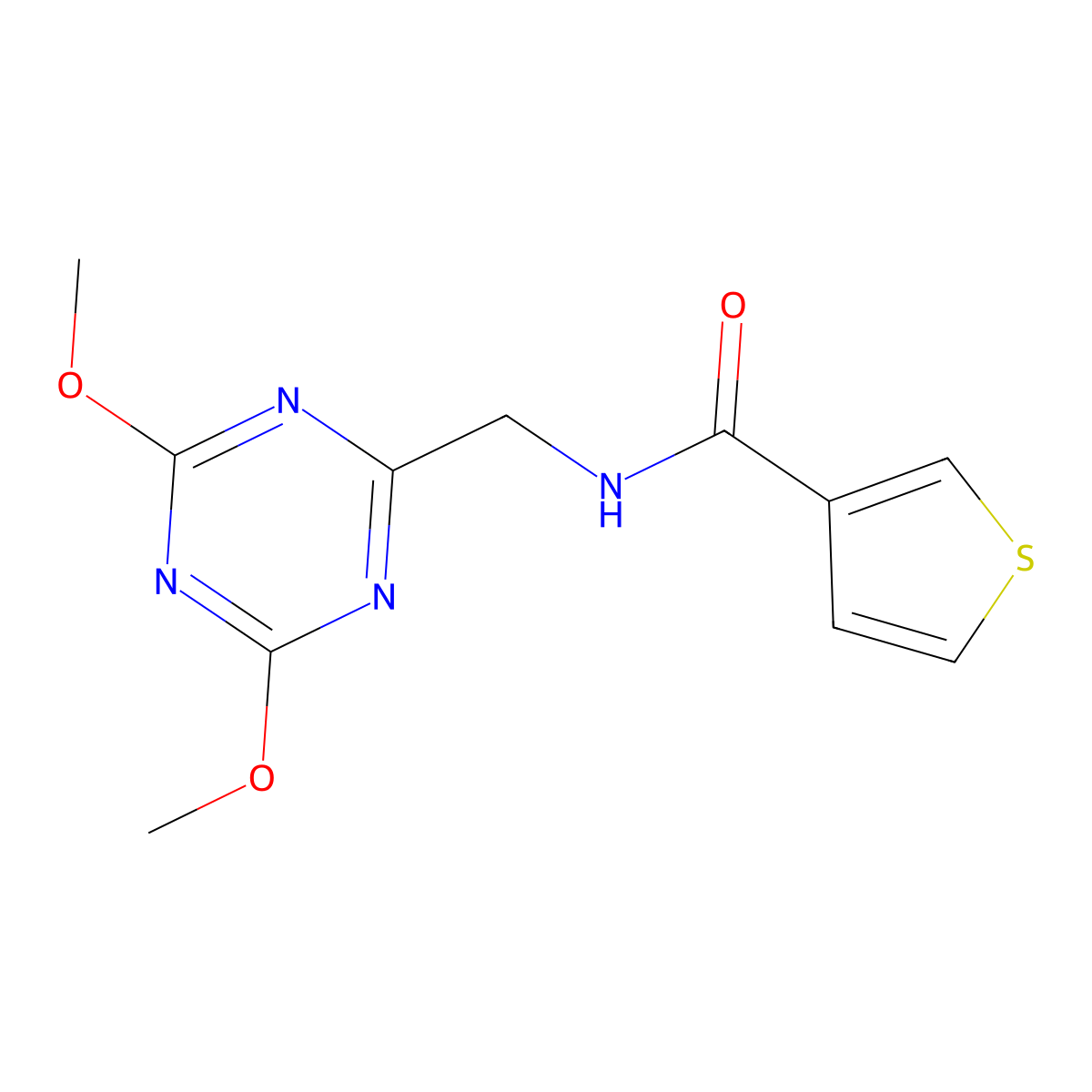 N-[(4,6-dimethoxy-1,3,5-triazin-2-yl)methyl]thiophene-3-carboxamide molecular structure, CAS 2034465-38-6
