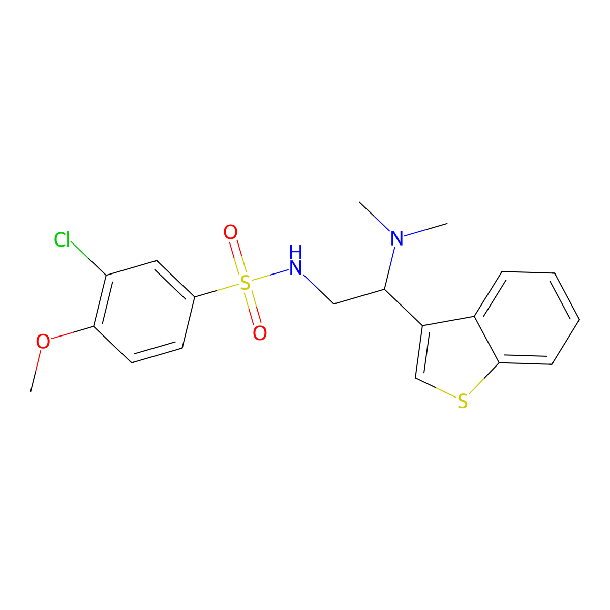 N-[2-(1-benzothiophen-3-yl)-2-(dimethylamino)ethyl]-3-chloro-4-methoxybenzene-1-sulfonamide molecular structure, CAS 2034465-41-1