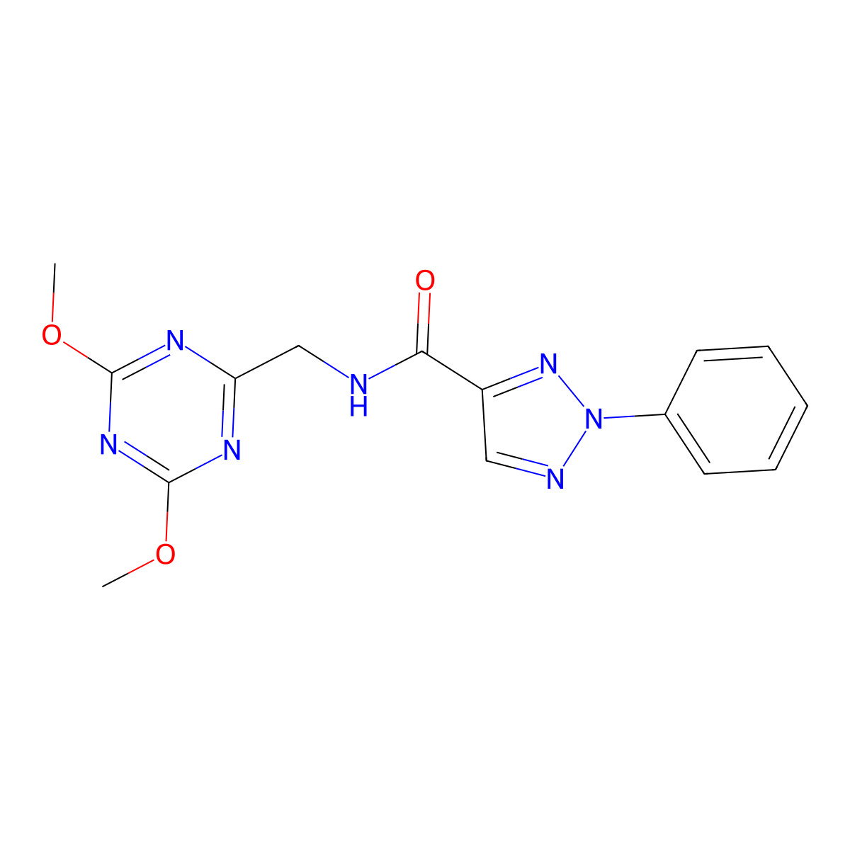 N-((4,6-dimethoxy-1,3,5-triazin-2-yl)methyl)-2-phenyl-2H-1,2,3-triazole-4-carboxamide molecular structure, CAS 2034465-43-3