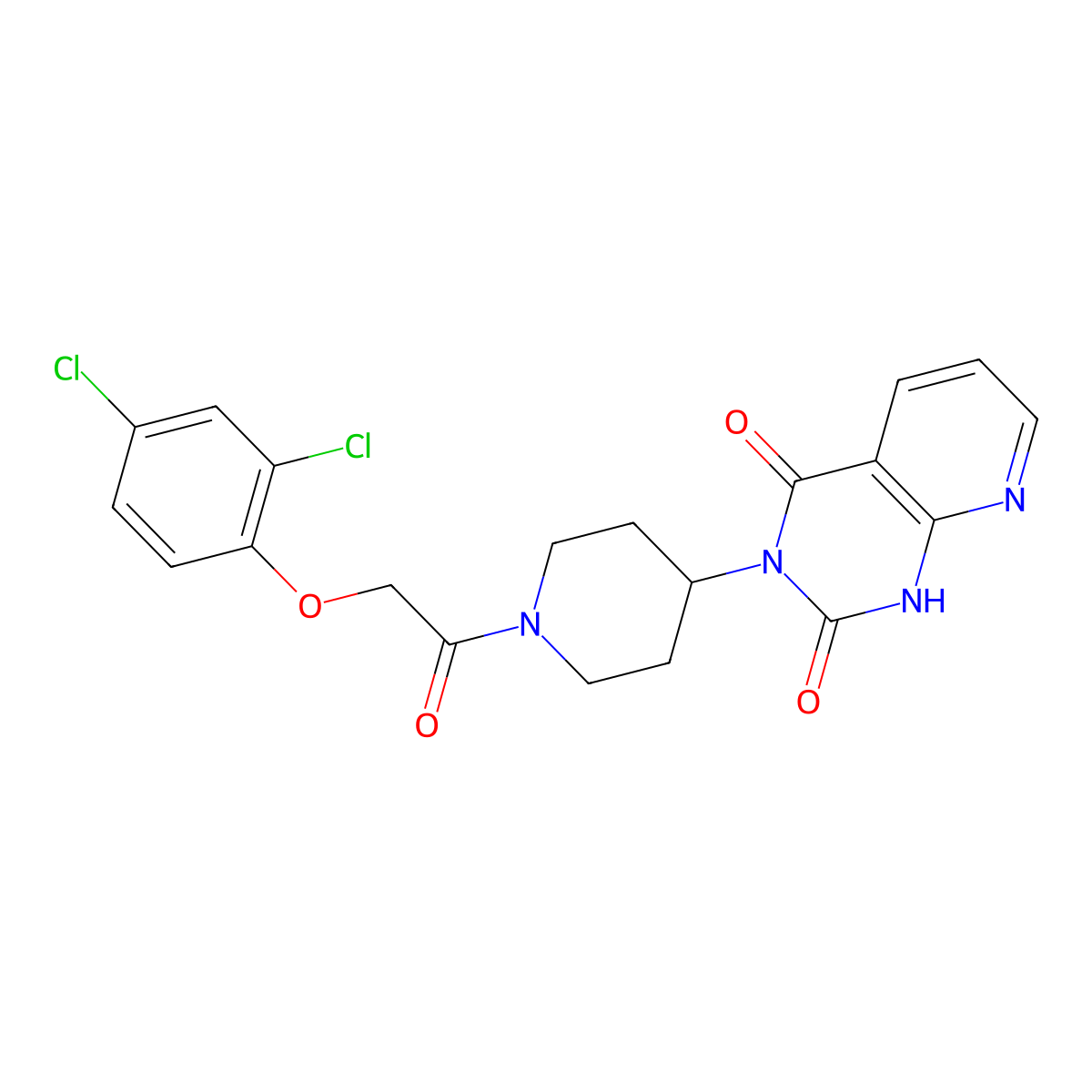 3-(1-(2-(2,4-dichlorophenoxy)acetyl)piperidin-4-yl)pyrido[2,3-d]pyrimidine-2,4(1H,3H)-dione molecular structure, CAS 2034465-45-5