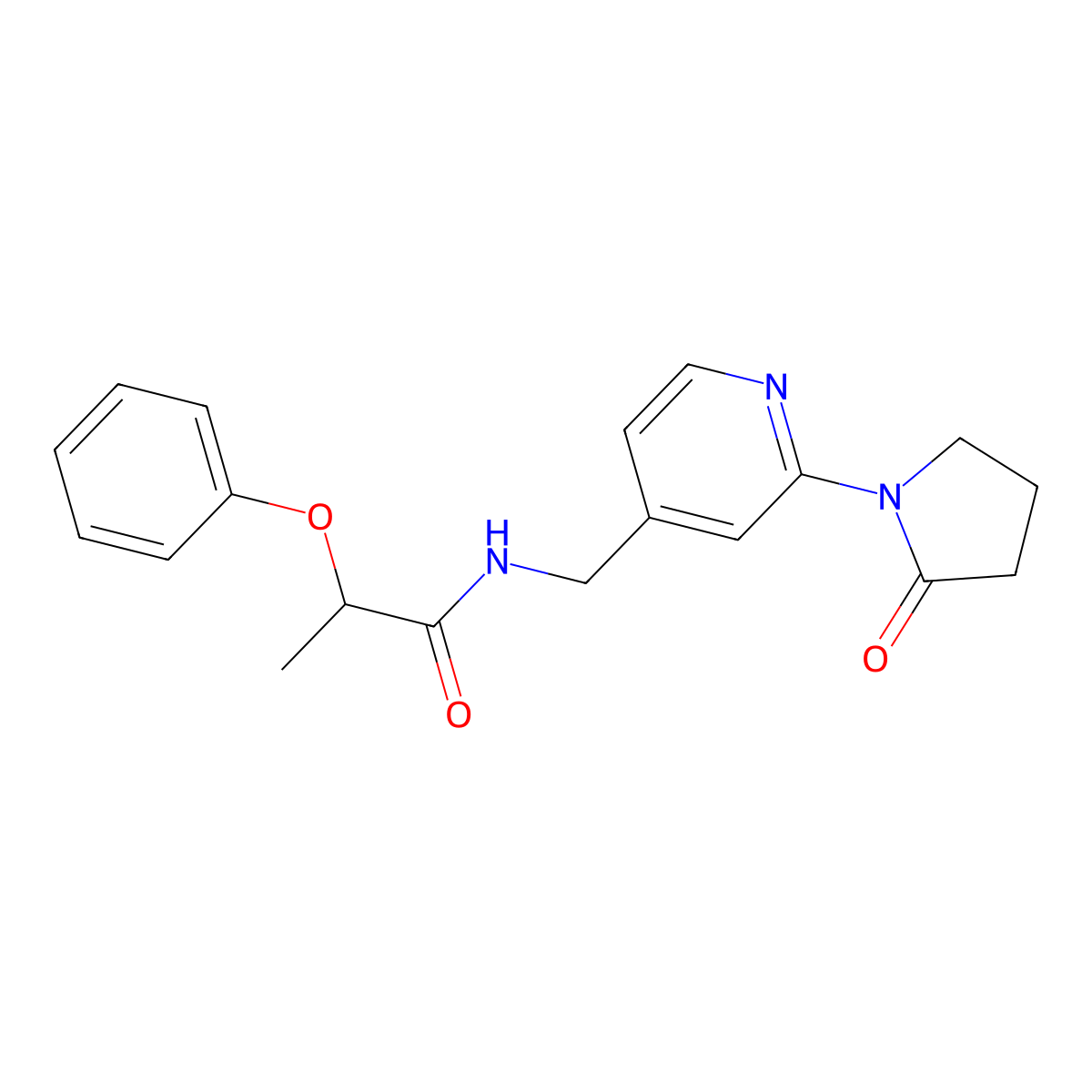 N-{[2-(2-oxopyrrolidin-1-yl)pyridin-4-yl]methyl}-2-phenoxypropanamide molecular structure, CAS 2034465-47-7