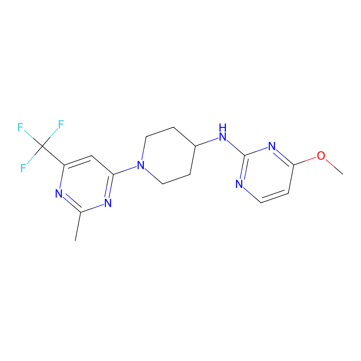 4-methoxy-N-{1-[2-methyl-6-(trifluoromethyl)pyrimidin-4-yl]piperidin-4-yl}pyrimidin-2-amine molecular structure, CAS 2034465-50-2