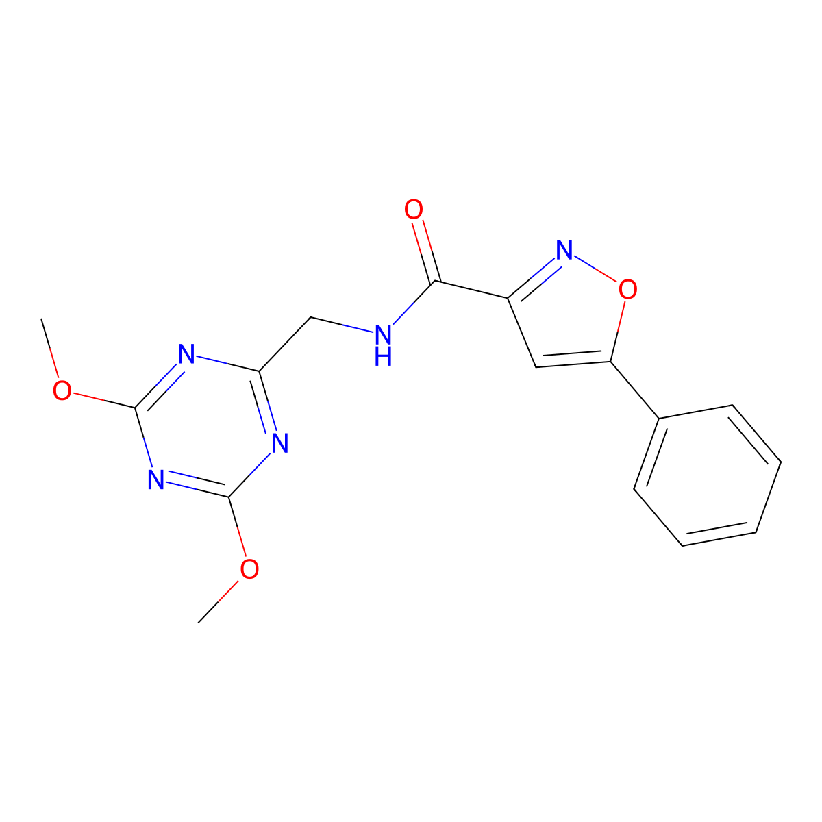 N-((4,6-dimethoxy-1,3,5-triazin-2-yl)methyl)-5-phenylisoxazole-3-carboxamide molecular structure, CAS 2034465-53-5