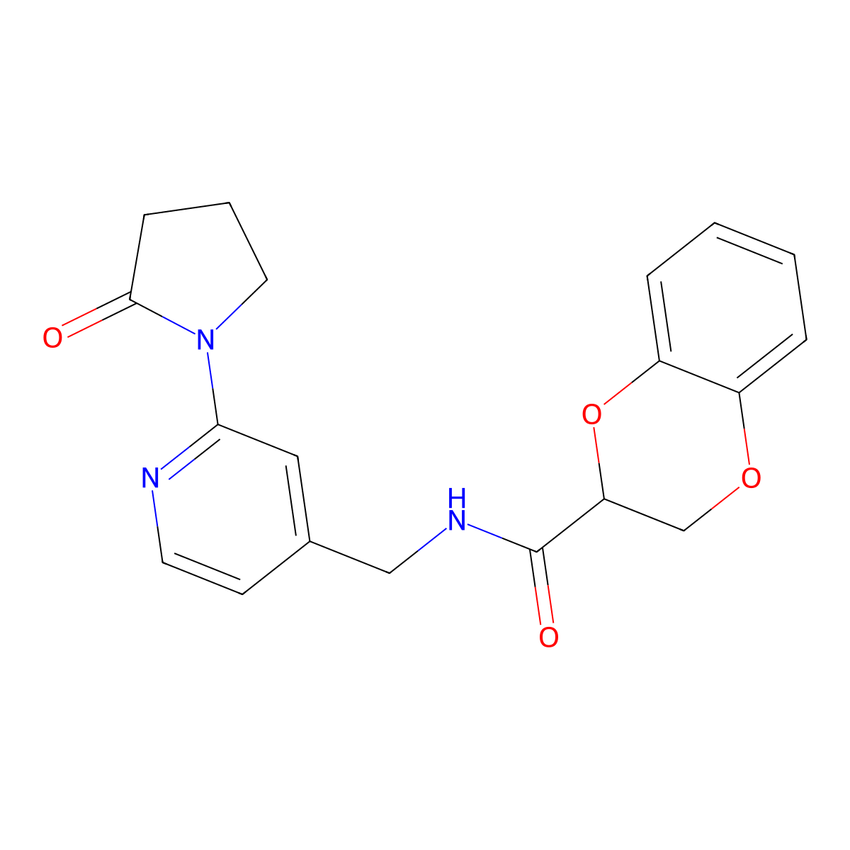 N-((2-(2-oxopyrrolidin-1-yl)pyridin-4-yl)methyl)-2,3-dihydrobenzo[b][1,4]dioxine-2-carboxamide molecular structure, CAS 2034465-56-8