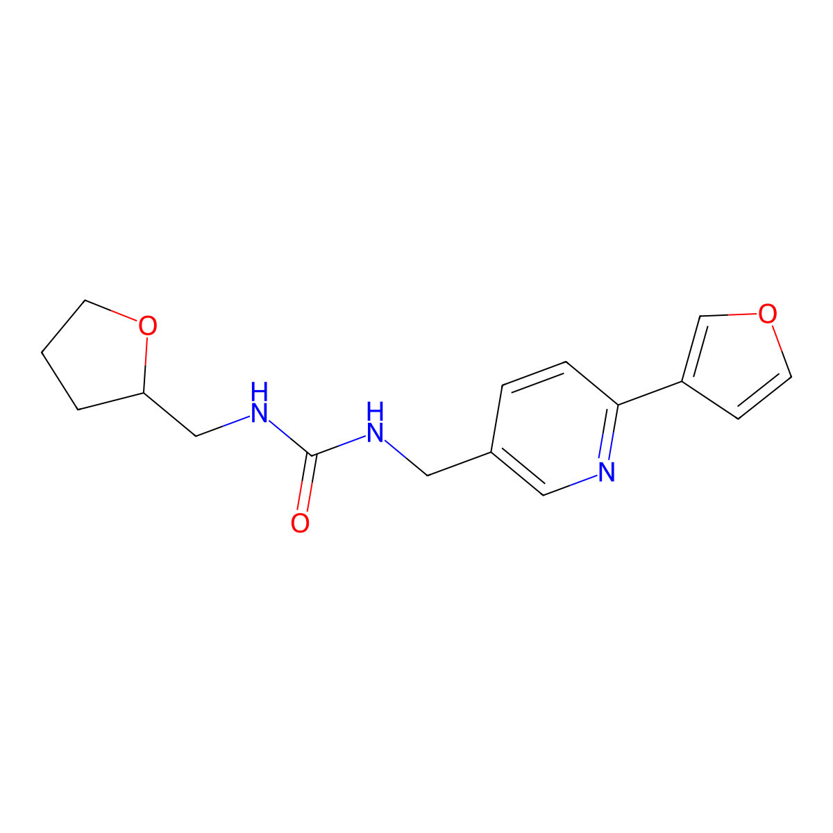 1-((6-(Furan-3-yl)pyridin-3-yl)methyl)-3-((tetrahydrofuran-2-yl)methyl)urea molecular structure, CAS 2034465-73-9