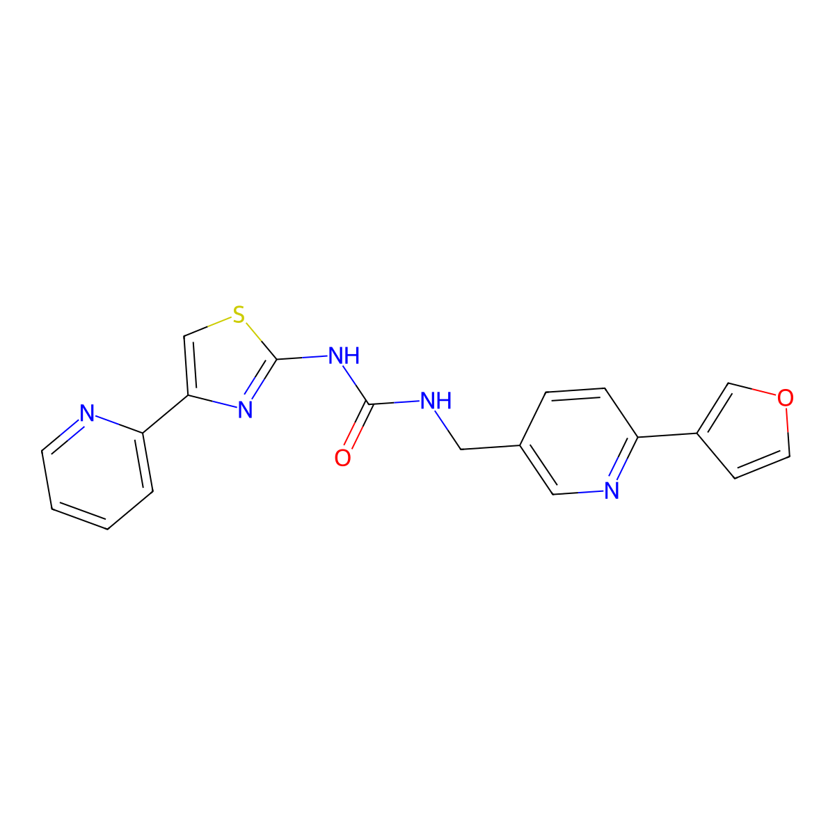 1-((6-(Furan-3-yl)pyridin-3-yl)methyl)-3-(4-(pyridin-2-yl)thiazol-2-yl)urea molecular structure, CAS 2034465-80-8