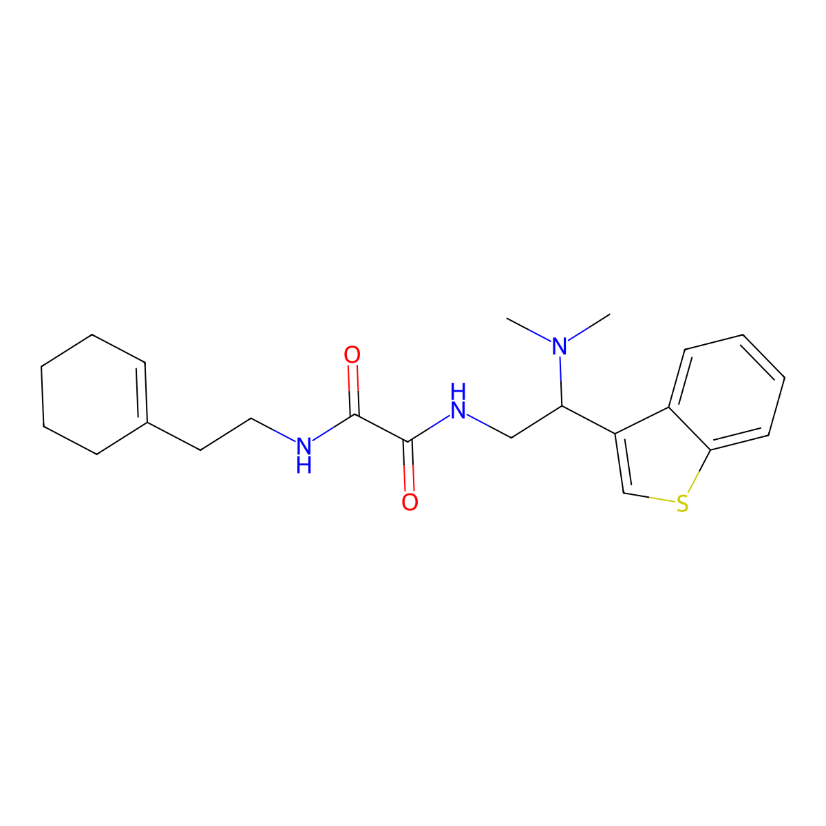 N1-(2-(benzo[b]thiophen-3-yl)-2-(dimethylamino)ethyl)-N2-(2-(cyclohex-1-en-1-yl)ethyl)oxalamide molecular structure, CAS 2034465-88-6
