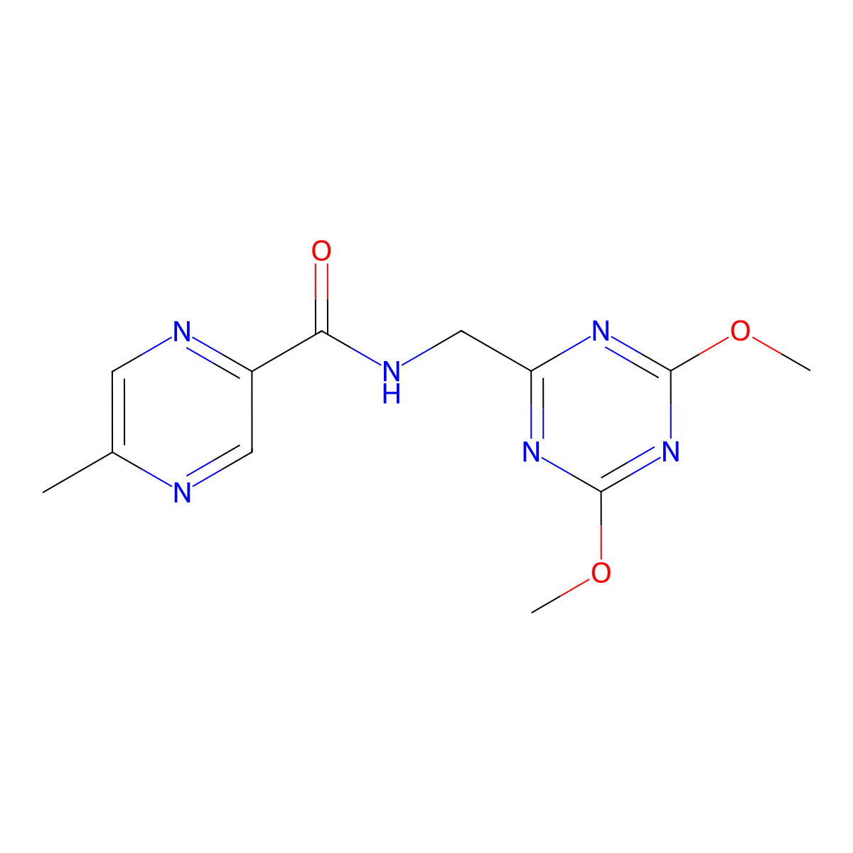 N-[(4,6-dimethoxy-1,3,5-triazin-2-yl)methyl]-5-methylpyrazine-2-carboxamide molecular structure, CAS 2034465-90-0