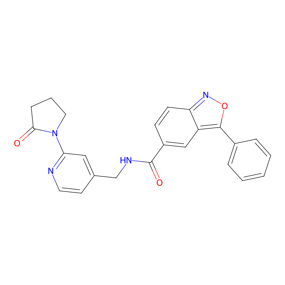 N-((2-(2-oxopyrrolidin-1-yl)pyridin-4-yl)methyl)-3-phenylbenzo[c]isoxazole-5-carboxamide molecular structure, CAS 2034465-91-1