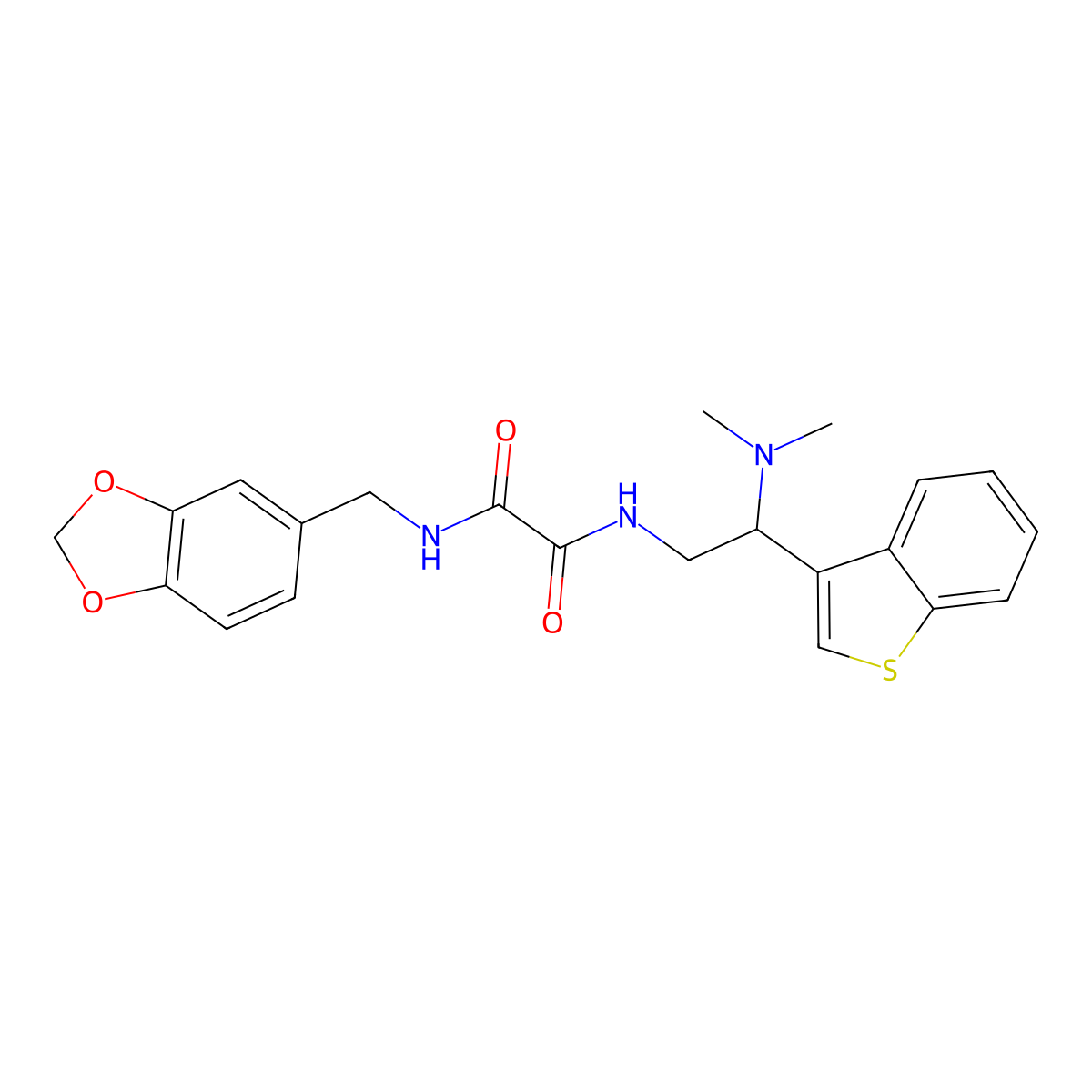 N1-(2-(benzo[b]thiophen-3-yl)-2-(dimethylamino)ethyl)-N2-(benzo[d][1,3]dioxol-5-ylmethyl)oxalamide molecular structure, CAS 2034465-92-2
