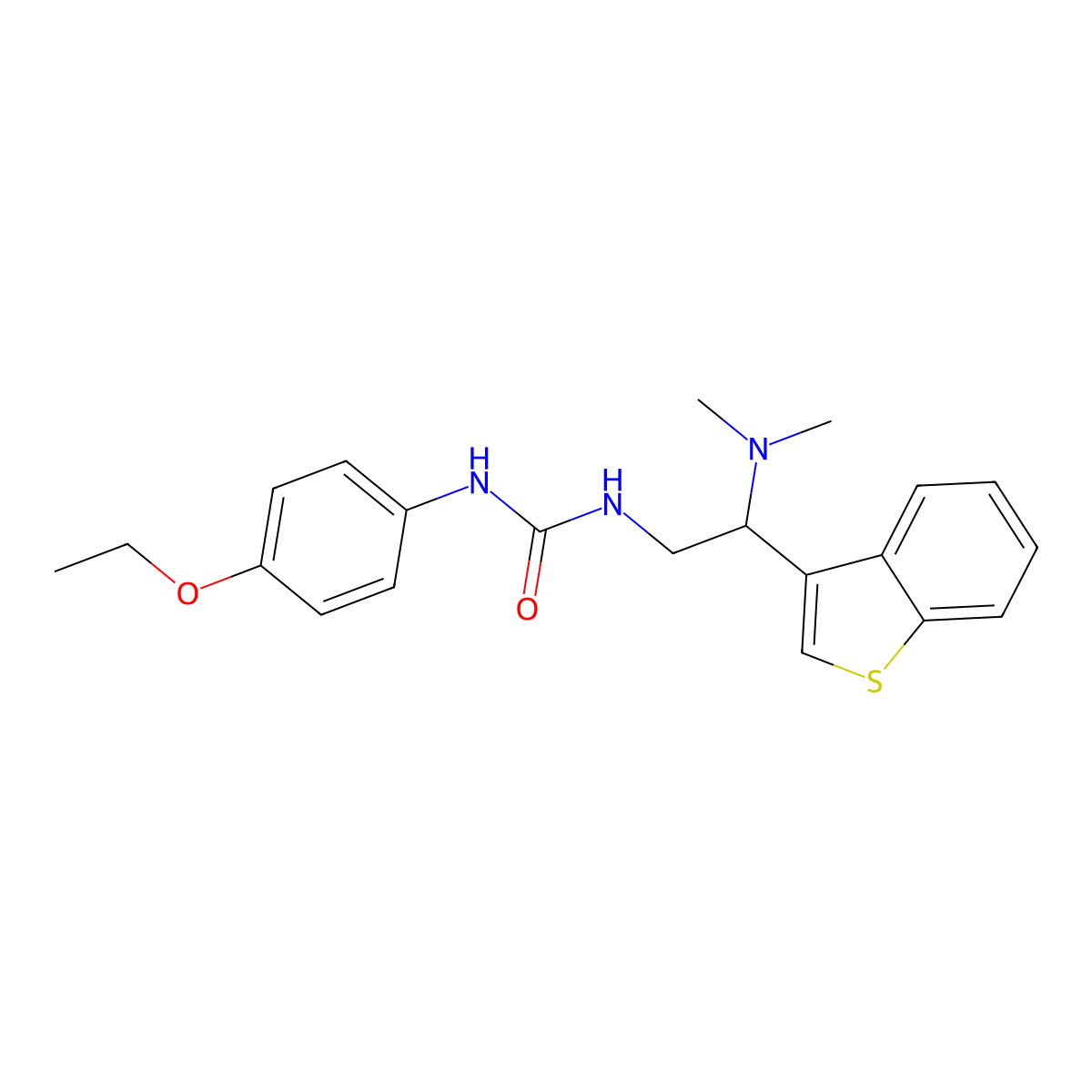 1-(2-(Benzo[b]thiophen-3-yl)-2-(dimethylamino)ethyl)-3-(4-ethoxyphenyl)urea molecular structure, CAS 2034466-02-7