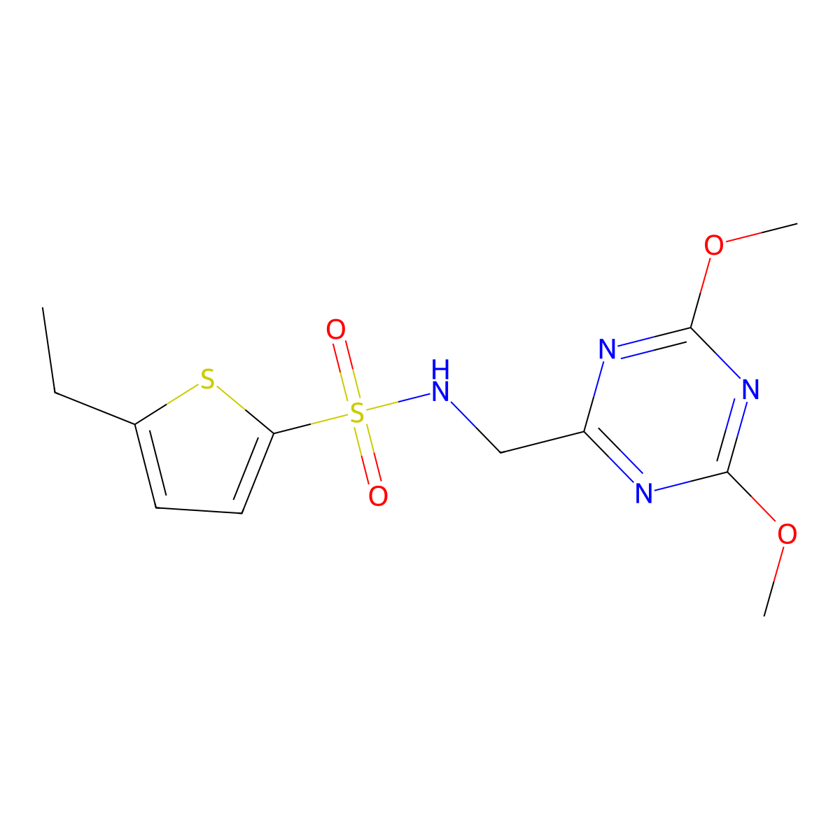 N-[(4,6-dimethoxy-1,3,5-triazin-2-yl)methyl]-5-ethylthiophene-2-sulfonamide molecular structure, CAS 2034466-04-9