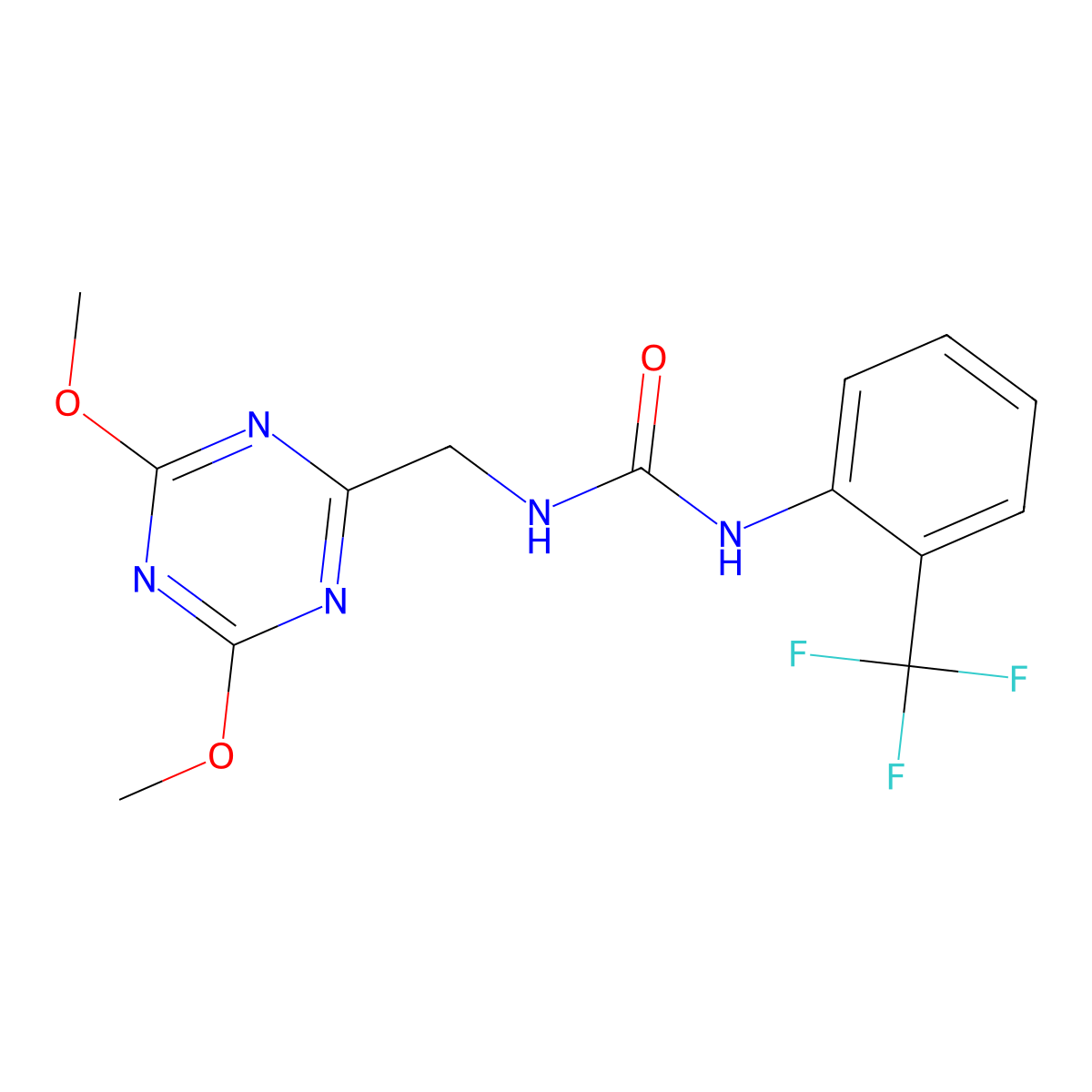 1-((4,6-Dimethoxy-1,3,5-triazin-2-yl)methyl)-3-(2-(trifluoromethyl)phenyl)urea molecular structure, CAS 2034466-16-3