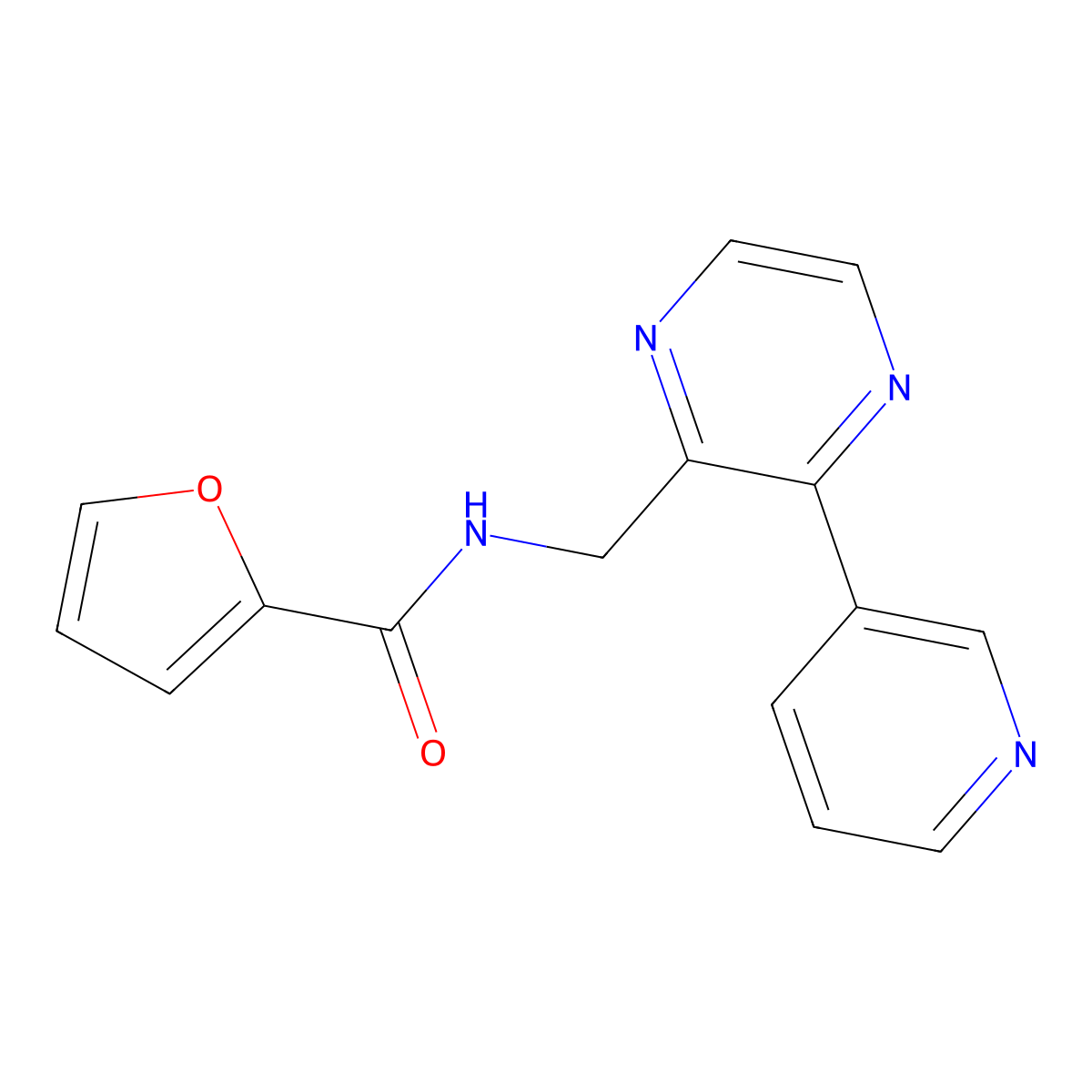 N-{[3-(pyridin-3-yl)pyrazin-2-yl]methyl}furan-2-carboxamide molecular structure, CAS 2034466-37-8