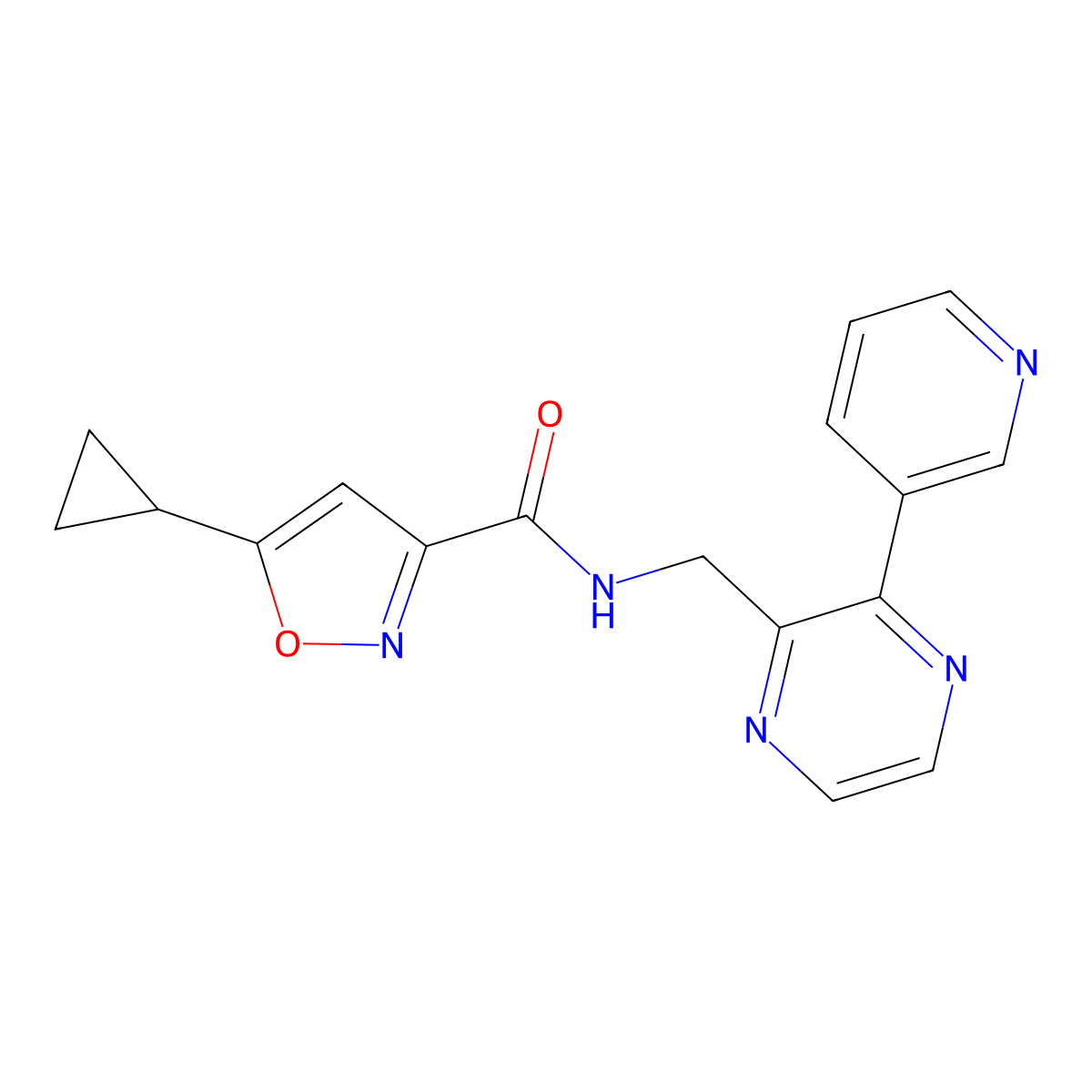 5-cyclopropyl-N-((3-(pyridin-3-yl)pyrazin-2-yl)methyl)isoxazole-3-carboxamide molecular structure, CAS 2034466-49-2