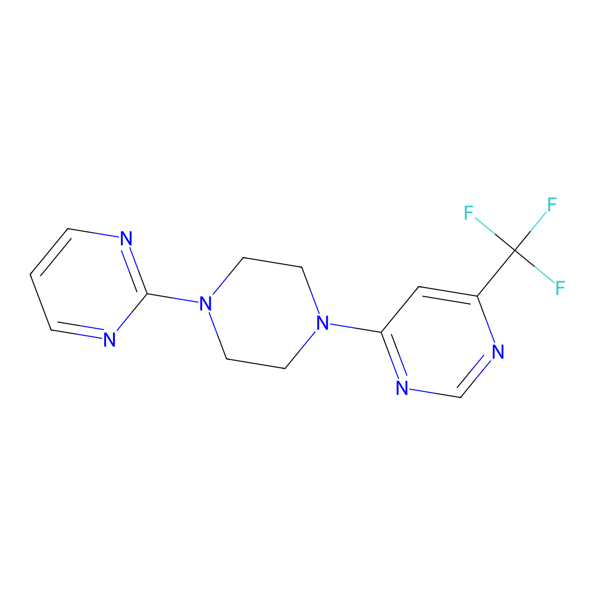 4-[4-(Pyrimidin-2-yl)piperazin-1-yl]-6-(trifluoromethyl)pyrimidine molecular structure, CAS 2034466-59-4