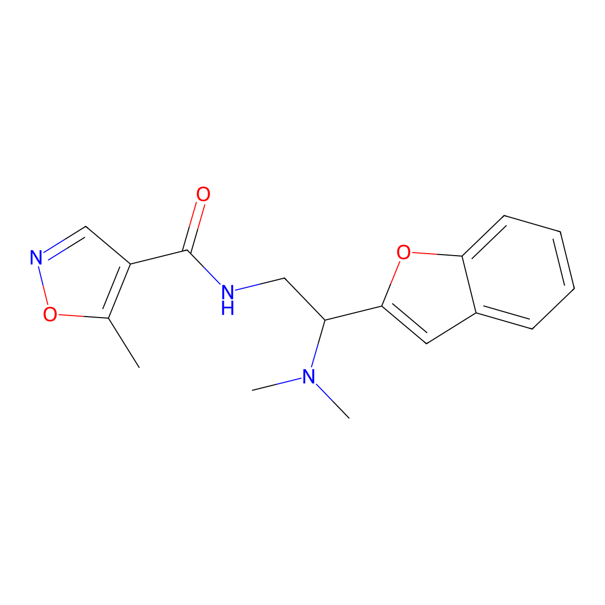 N-(2-(benzofuran-2-yl)-2-(dimethylamino)ethyl)-5-methylisoxazole-4-carboxamide molecular structure, CAS 2034466-62-9