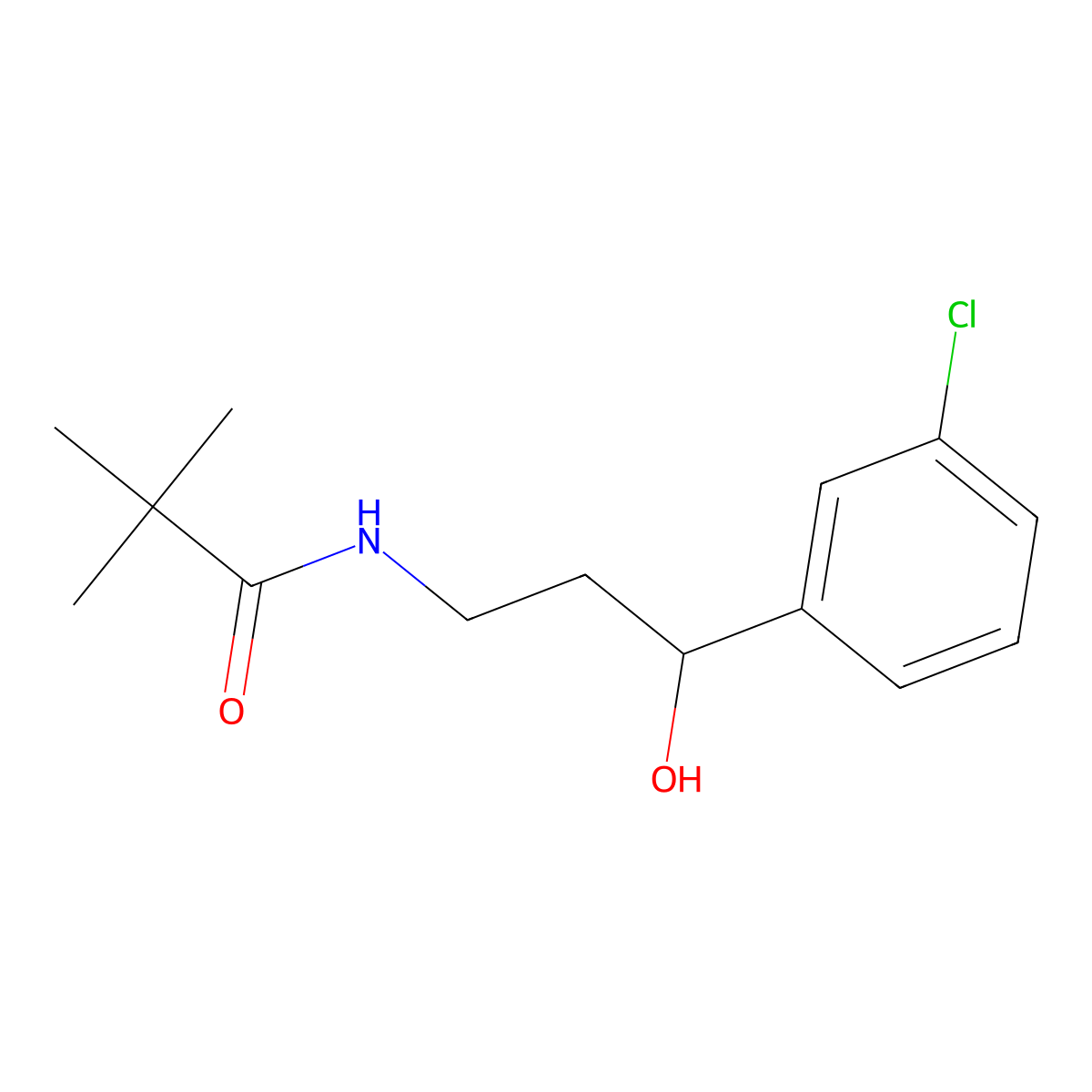 N-(3-(3-chlorophenyl)-3-hydroxypropyl)pivalamide molecular structure, CAS 2034466-64-1