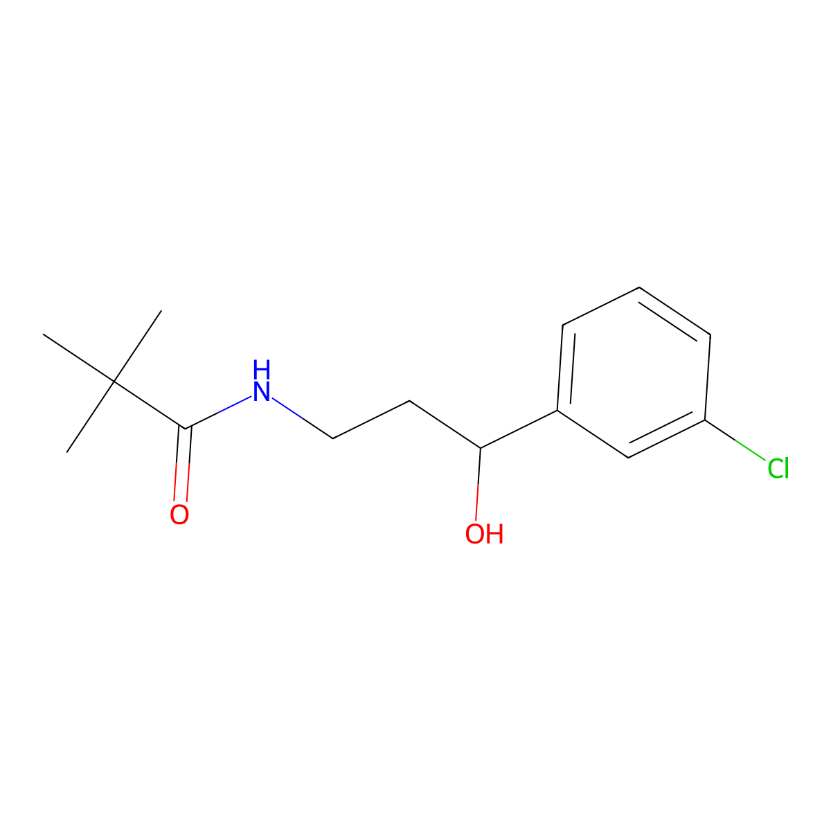 N-(3-(3-chlorophenyl)-3-hydroxypropyl)pivalamide molecular structure, CAS 2034466-64-1