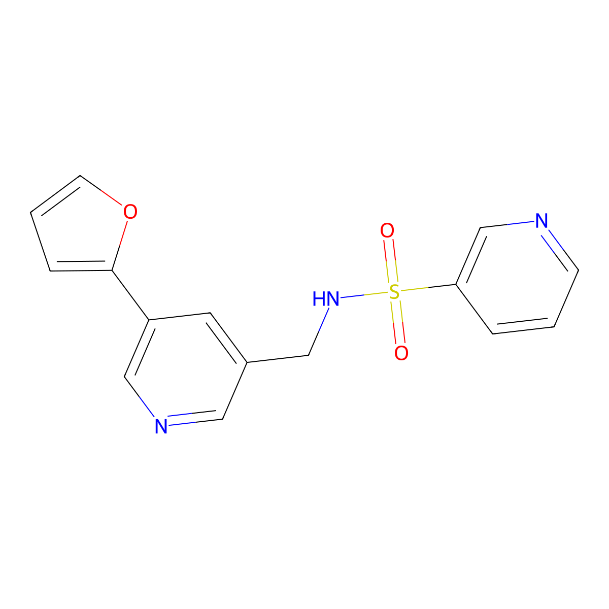 N-{[5-(furan-2-yl)pyridin-3-yl]methyl}pyridine-3-sulfonamide molecular structure, CAS 2034466-76-5