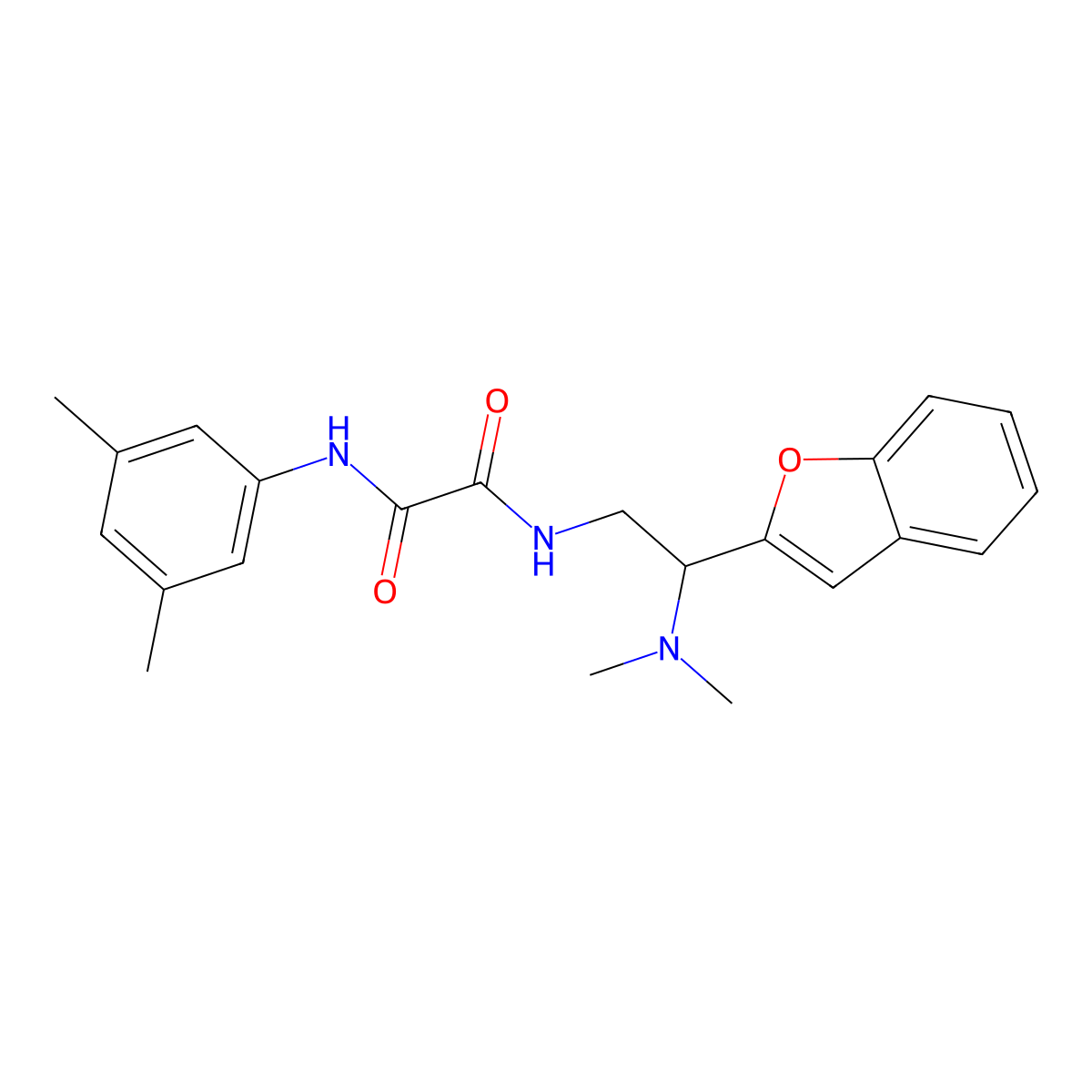 N1-(2-(benzofuran-2-yl)-2-(dimethylamino)ethyl)-N2-(3,5-dimethylphenyl)oxalamide molecular structure, CAS 2034466-87-8